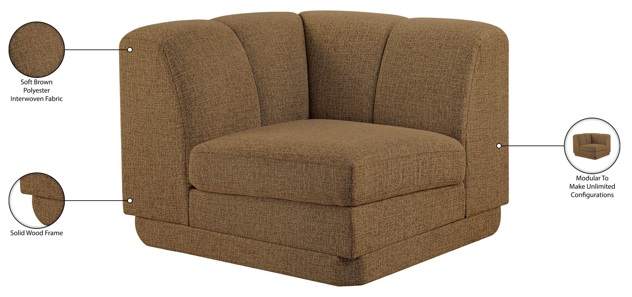 Modari - Fabric Upholstered Corner Chair