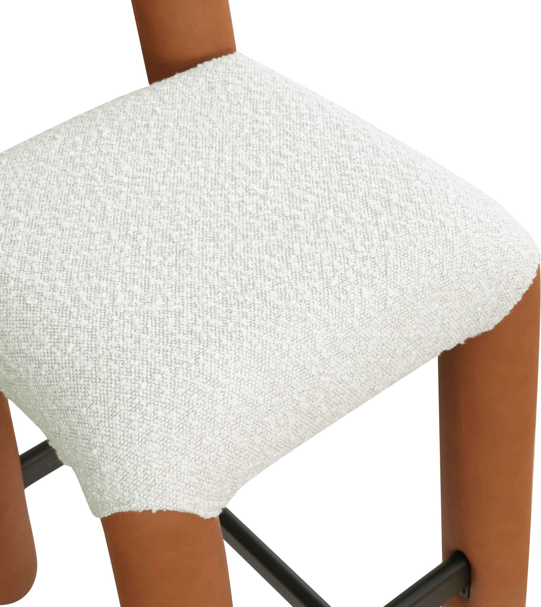 Amari - Vegan Leather and Boucle Fabric Stool