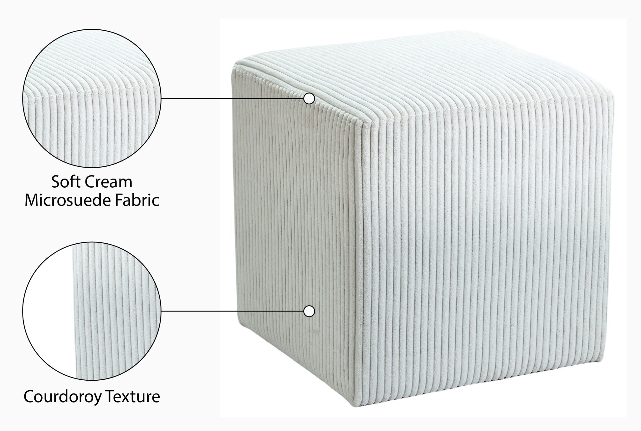 Roy - Microsuede Ottoman / Stool