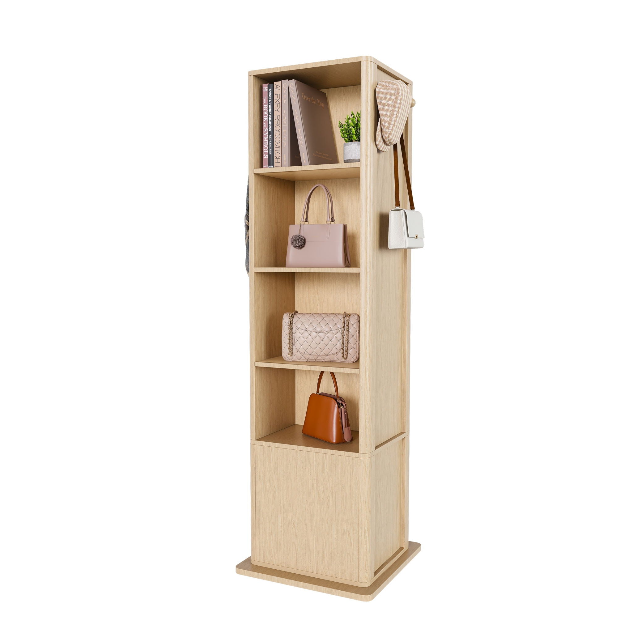 360° Rotating Makeup Cabinet With Full Length Mirror
