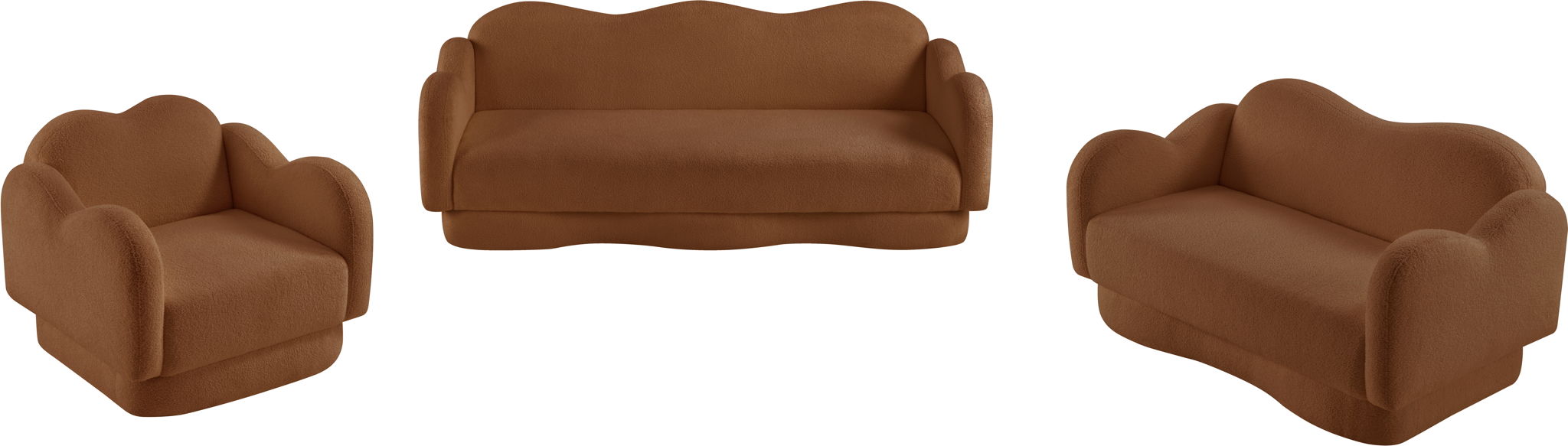 Bloom - Teddy Fabric Loveseat - Saddle