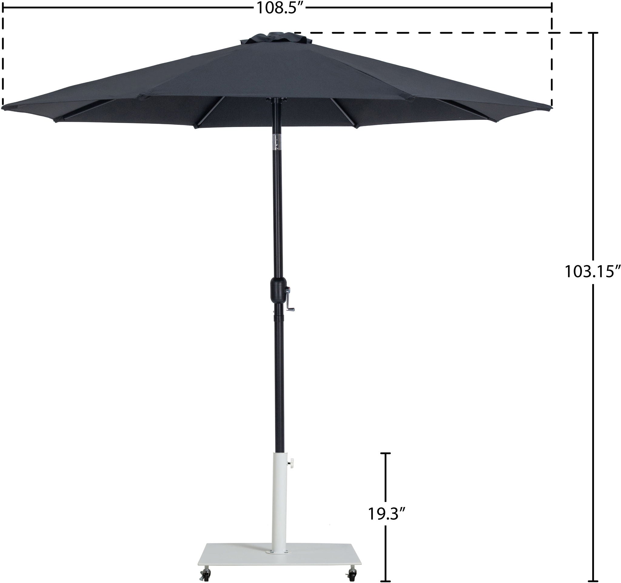Fiji - Aluminum Patio Umbrella With Square White And Black Base