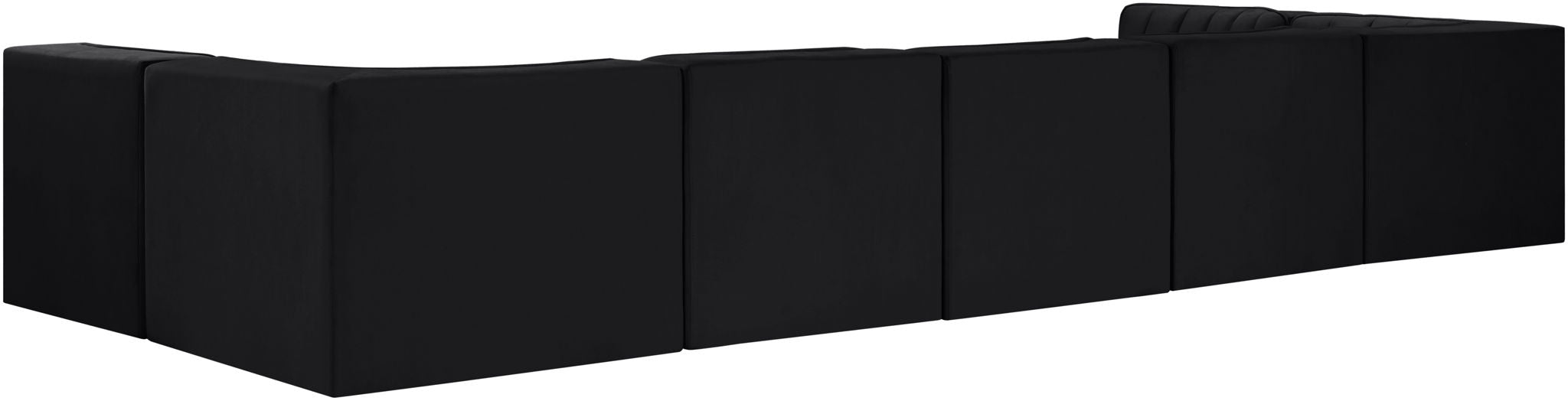 Rummi - Velvet Performance Fabric Upholstered 7 Piece Modular Sectional (With 2 Corner Chairs)