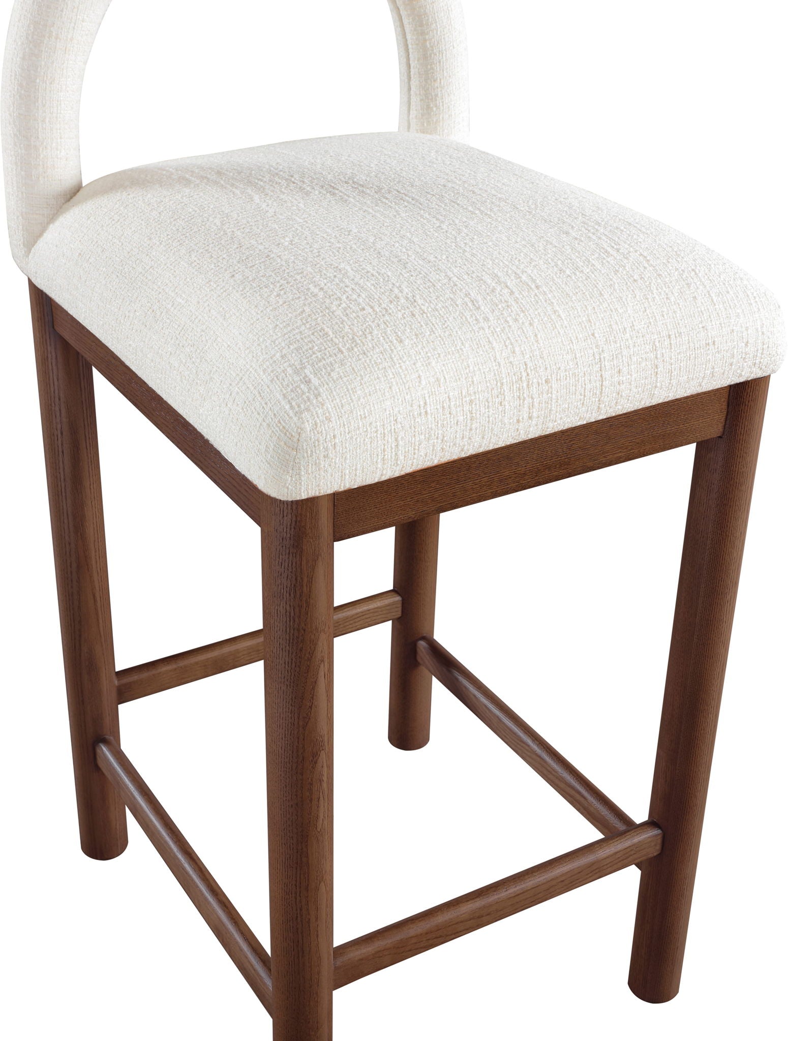 Conrad - Linen Counter Stool With Brown Legs