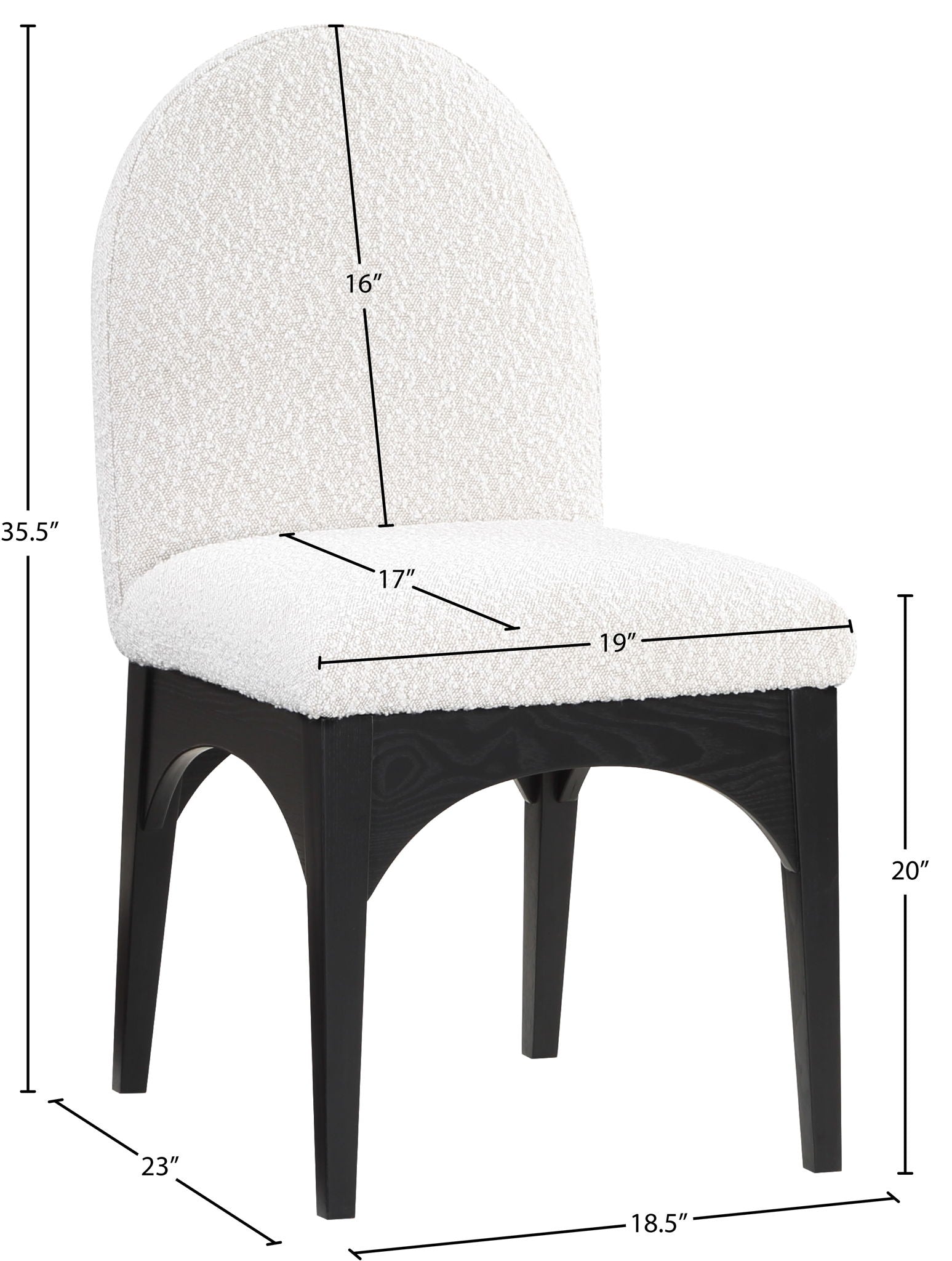 Waldorf - Boucle Dining Side Chair With Black Legs