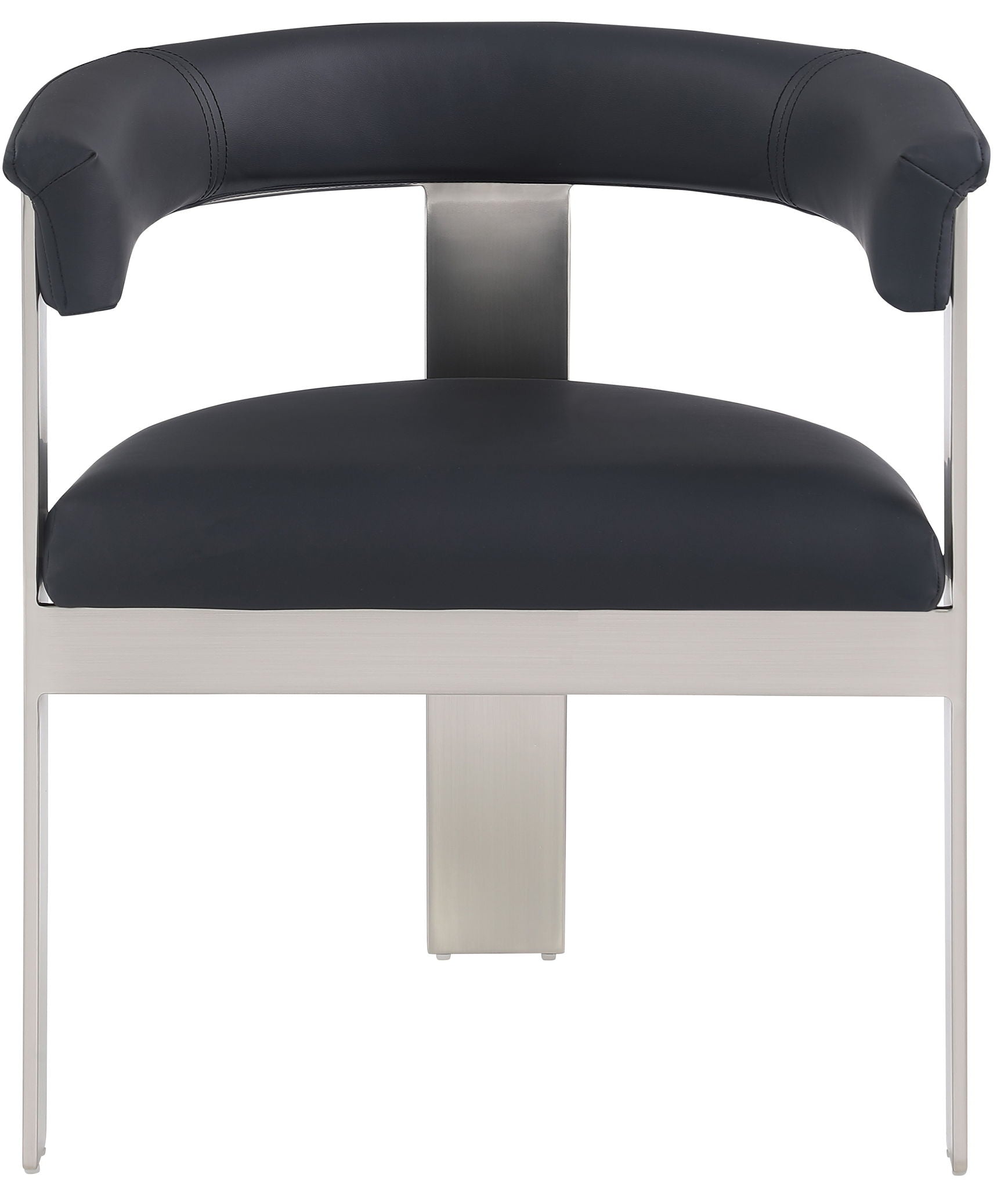 Romeo - Faux Leather Dining Chair With Silver Base (Set of 2)