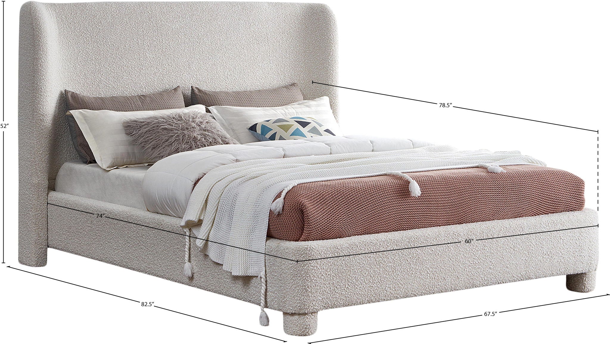 Penny - Boucle Fabric Bed
