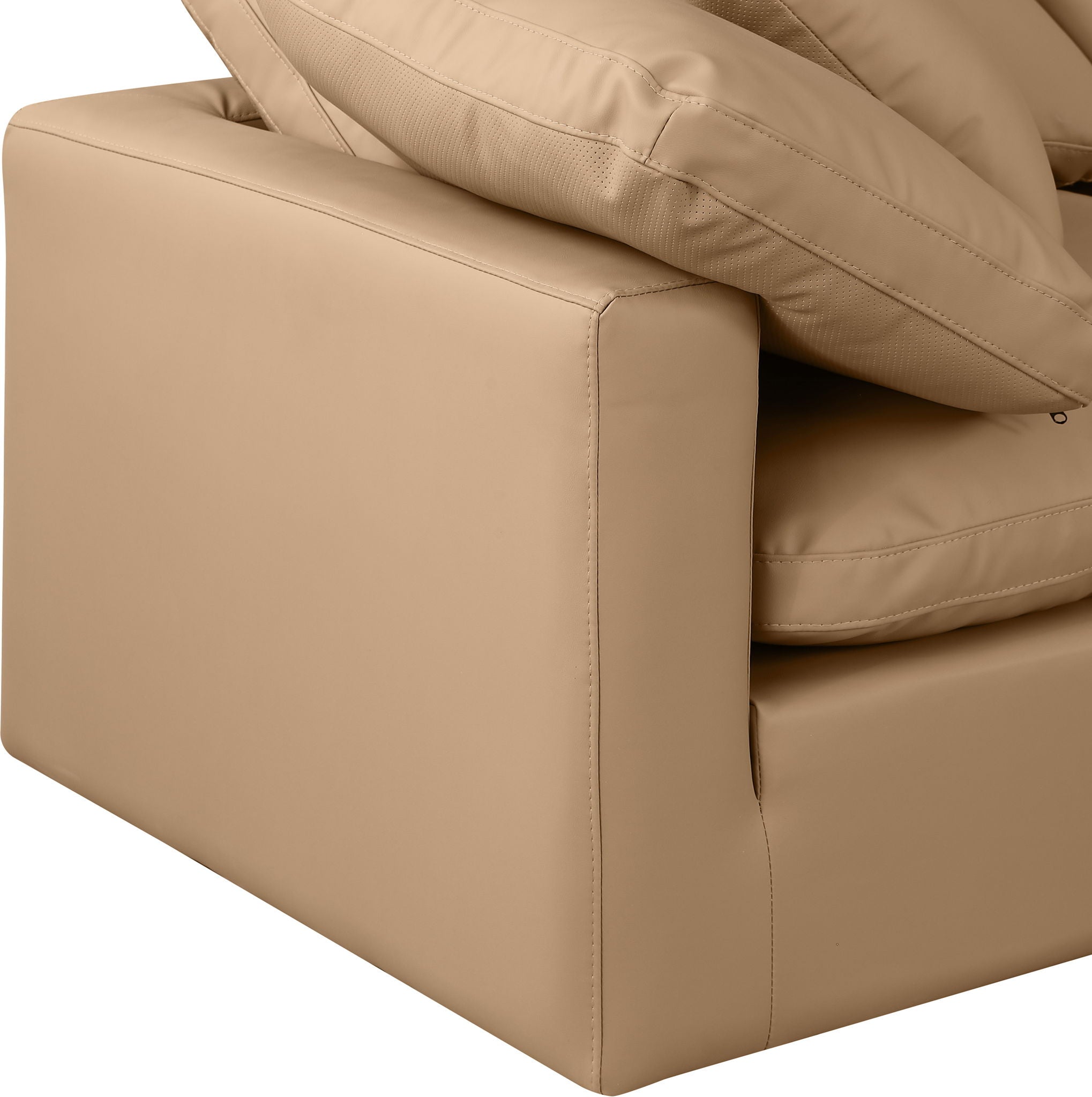 Indulge - Faux Leather 5 Piece Modular Corner Sectional - Tan