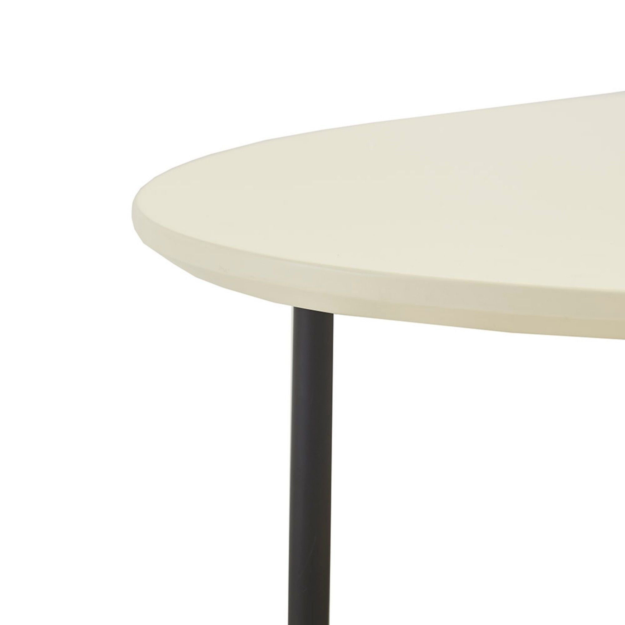 Oval Coffee Table - White / Natural