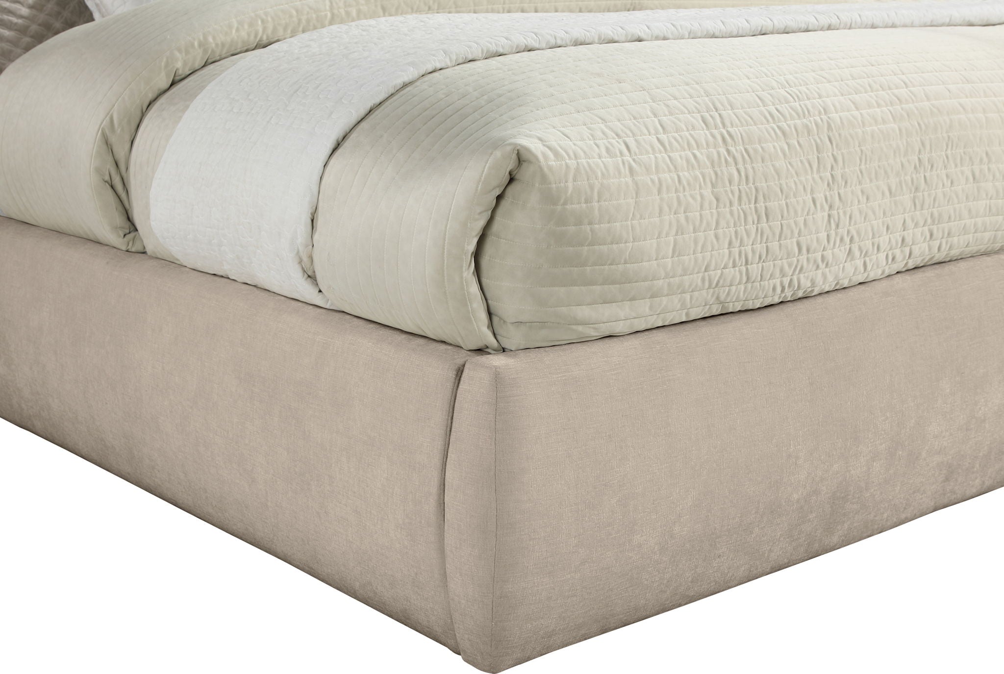 Adam - Chenille Fabric Bed With 89" Headboard