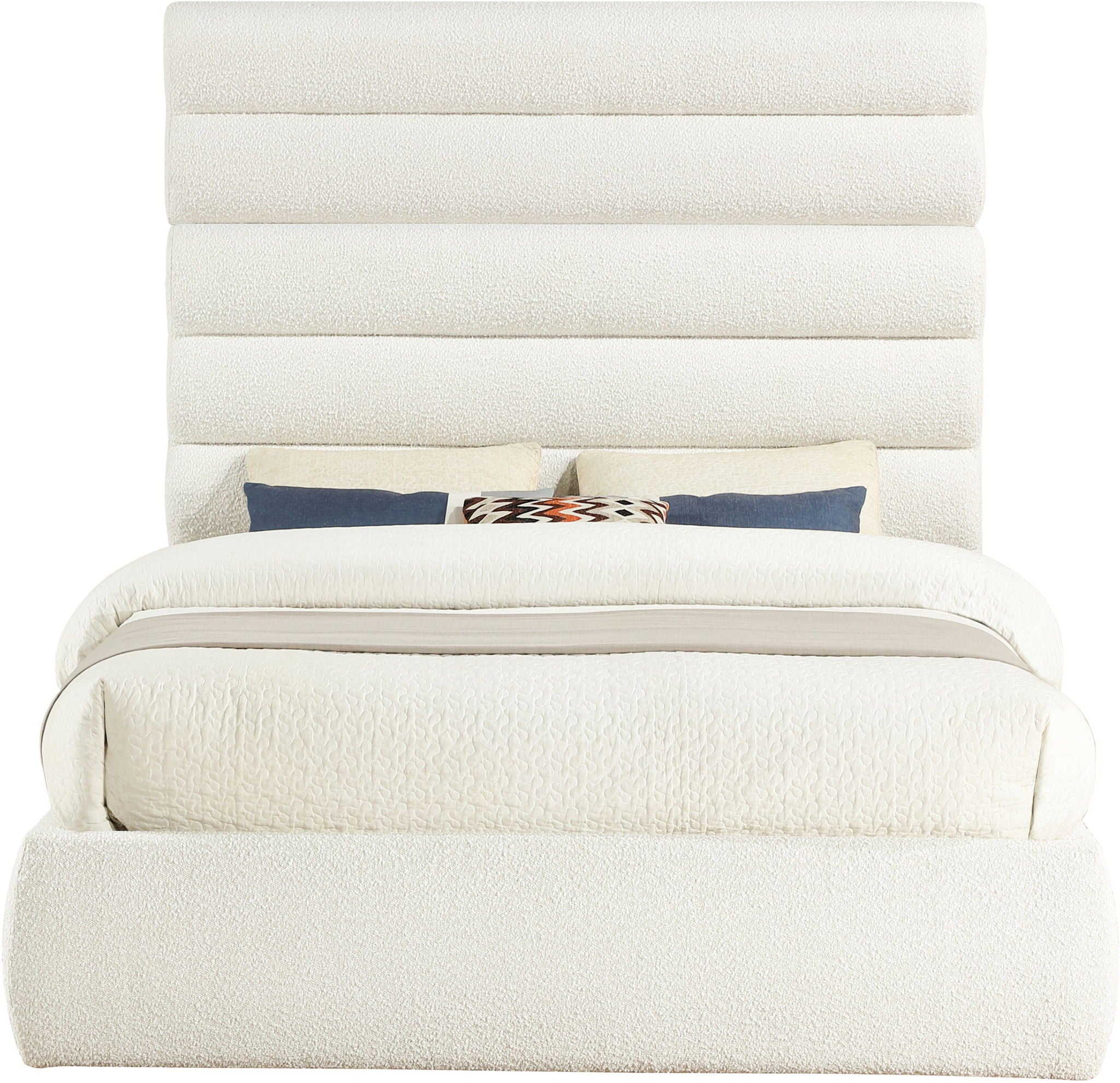 Adam - Boucle Fabric Bed With 70.5" Headboard