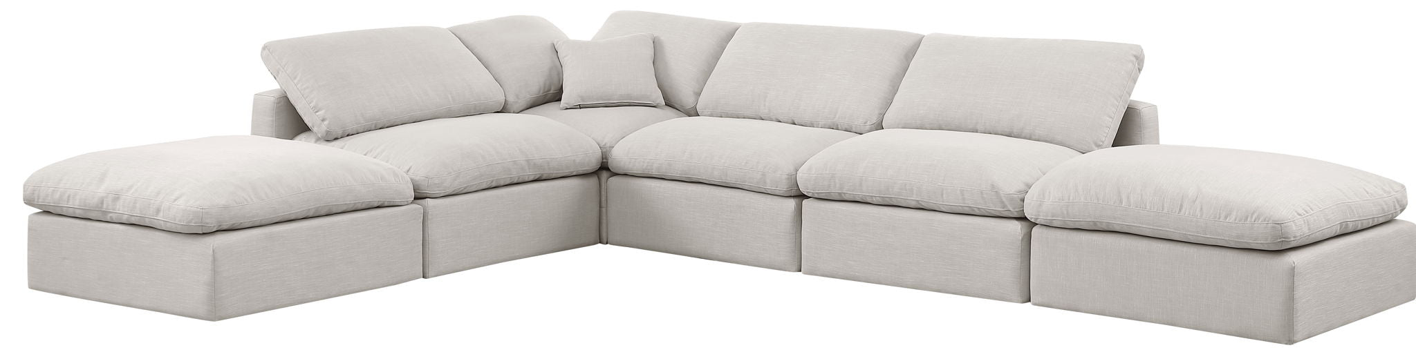 Indulge - Linen 6 Piece Modular Armless Sectional
