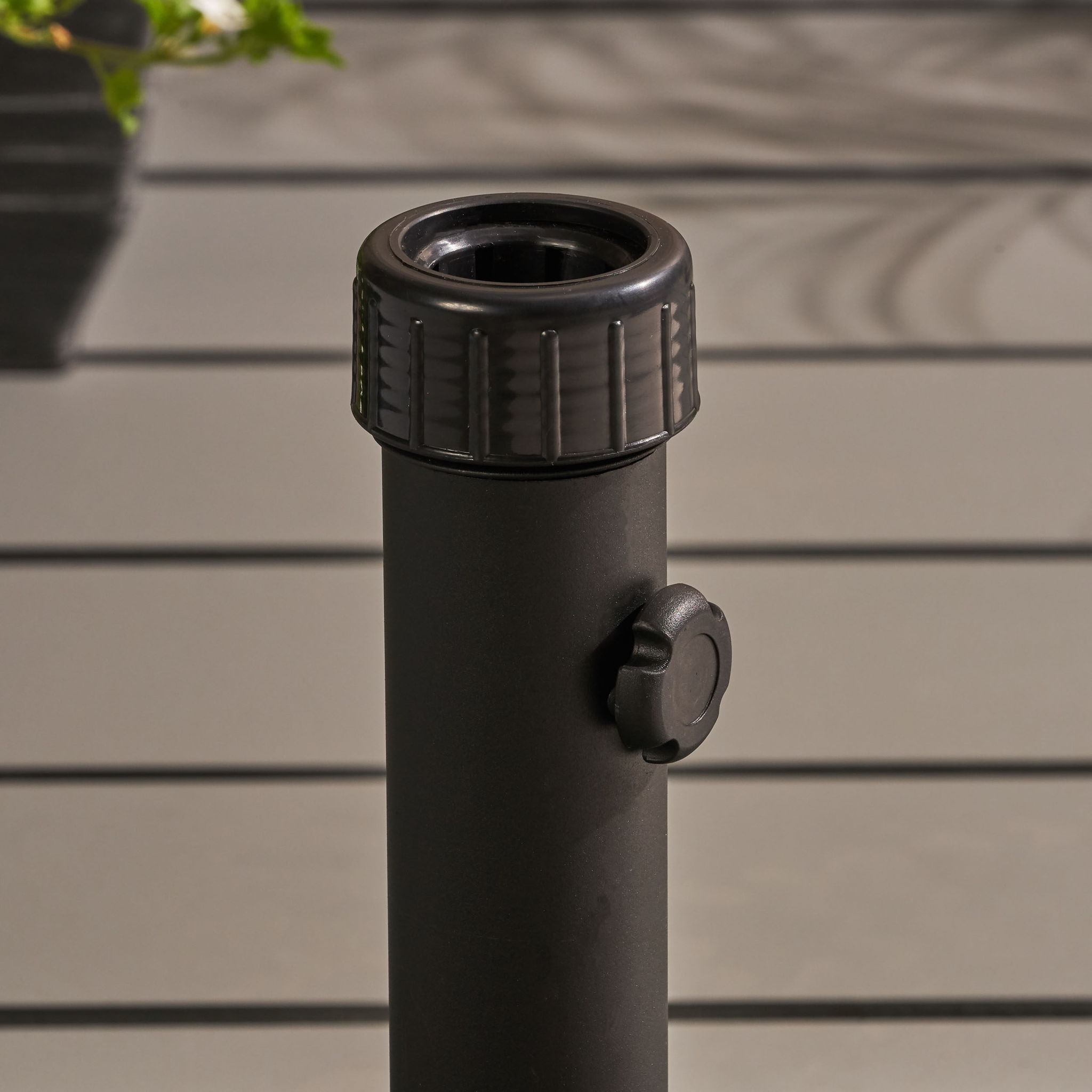 Wheelie - Stylish Square Umbrella Base With Stainless Steel Pole Handle