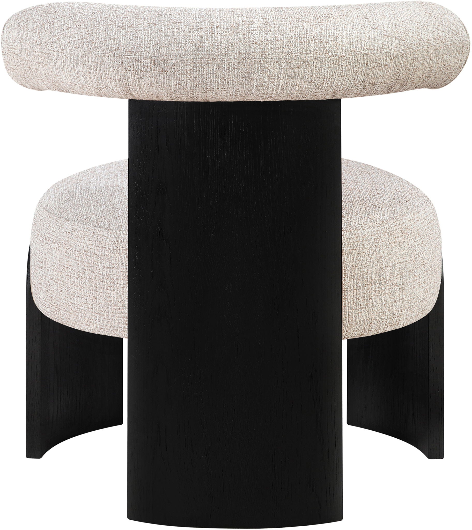Calder - Linen Textured Fabric Upholstered Accent Chair - Painted Black Base