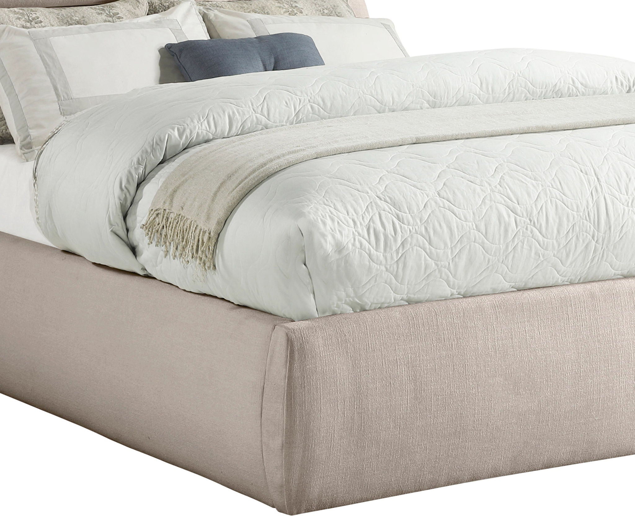 Adam - Linen Fabric Bed With 89" Headboard