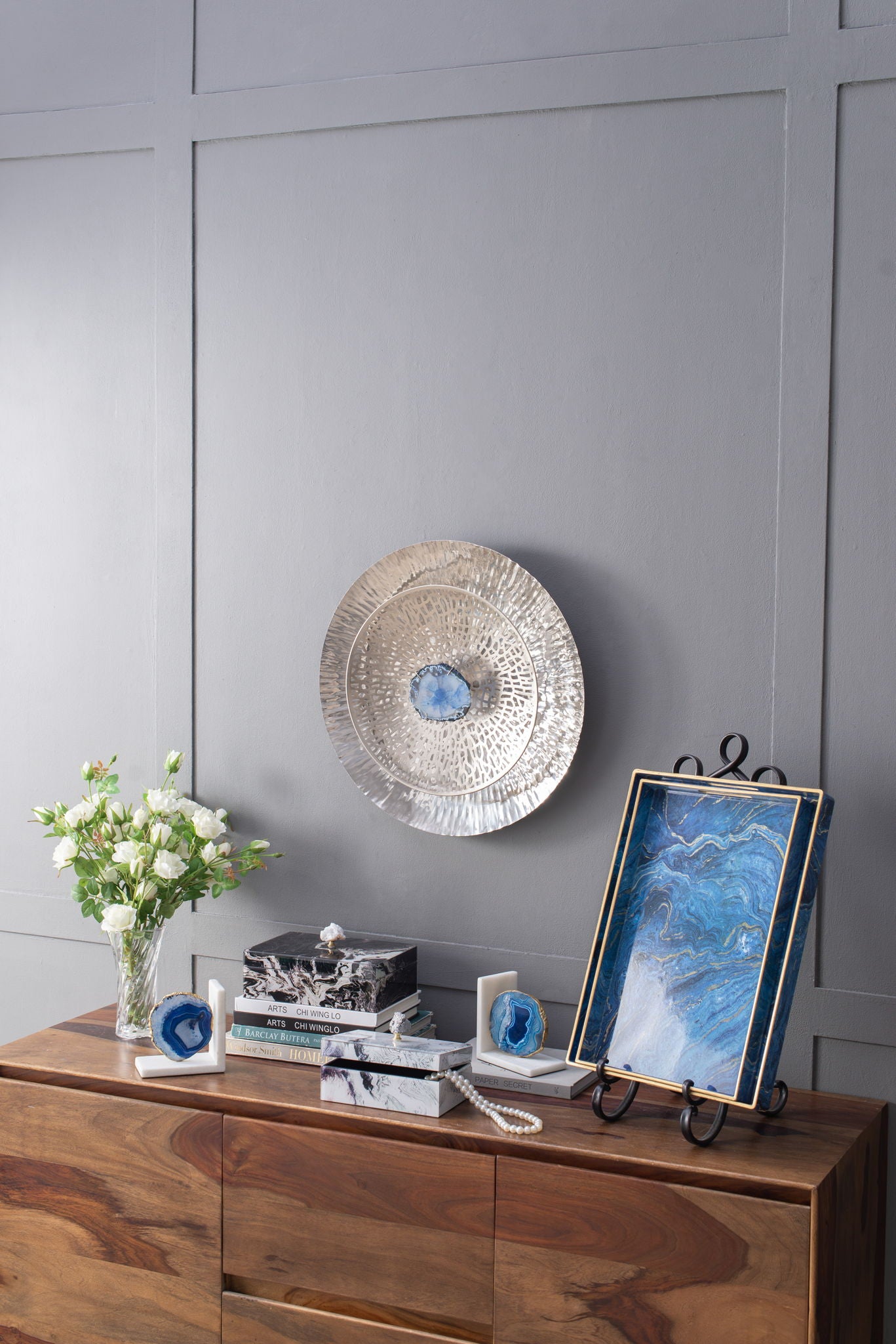 Textured Oversized Disc, Wall Decor For Living Room (Set of 3) - Multicolor