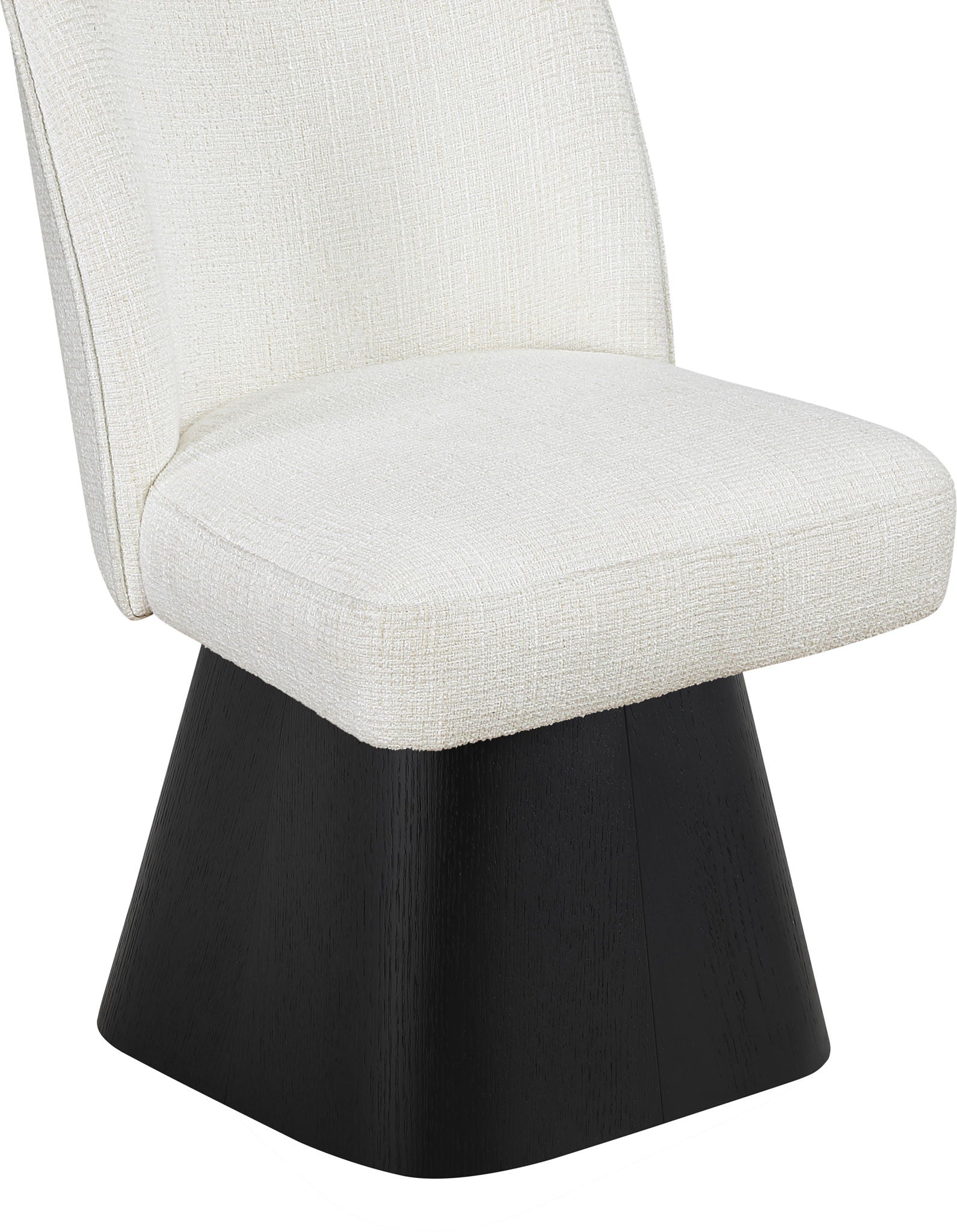 Marlowe - Linen Textured Fabric Upholstered Swivel Dining Side Chair - Stained Black