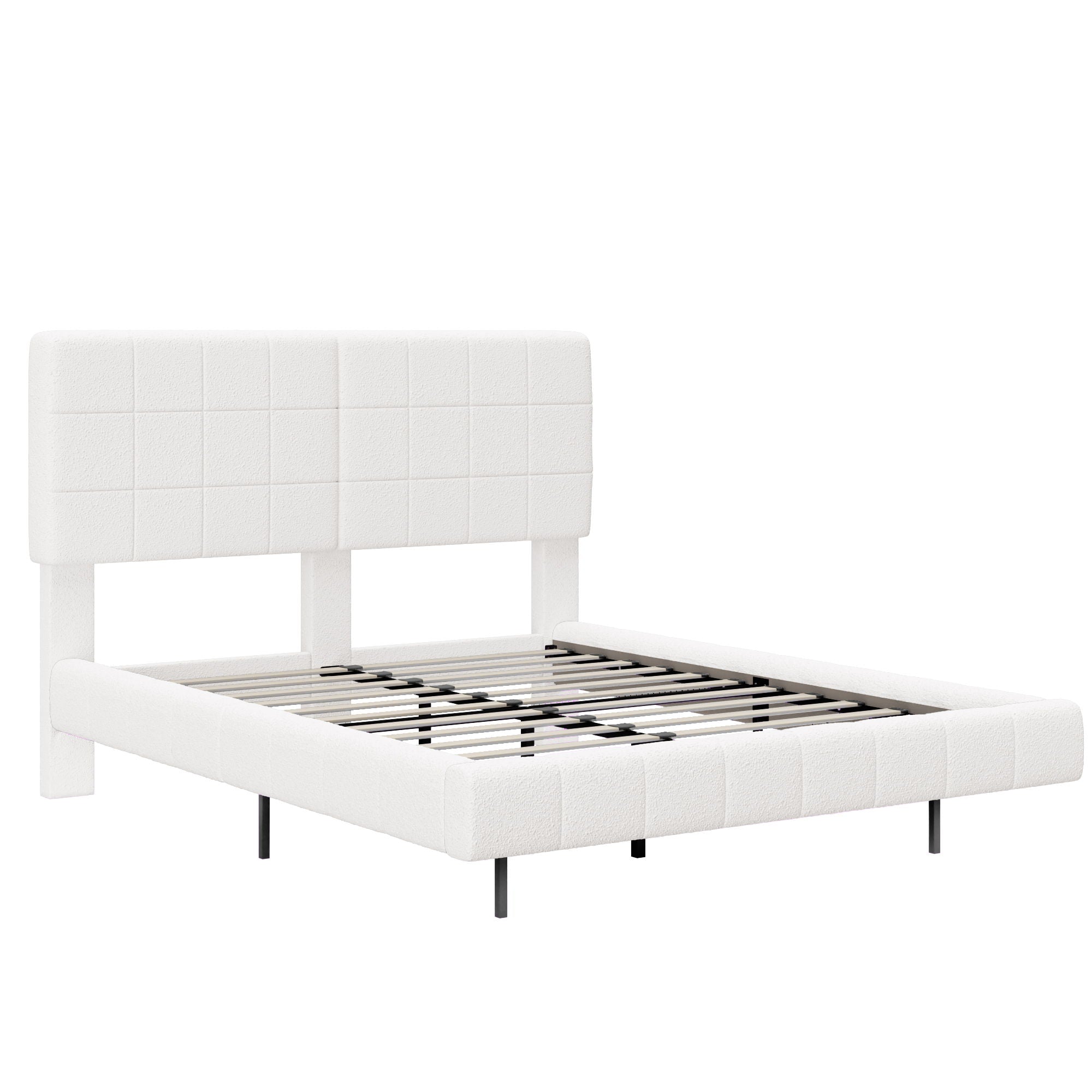 Floating Bed With Light, Soft Touch Surface