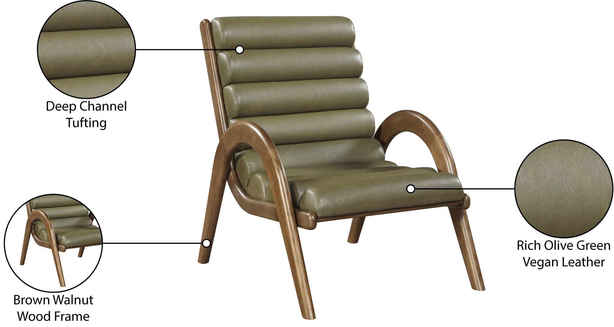 Randal -  Accent Chair - Walnut Frame