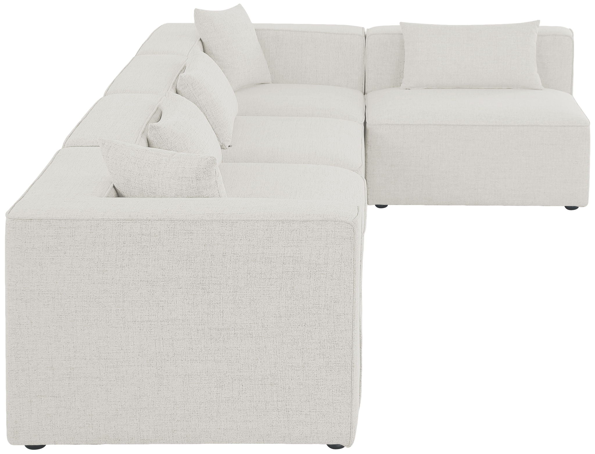Cube - Linen 5 Piece Modular Sectional