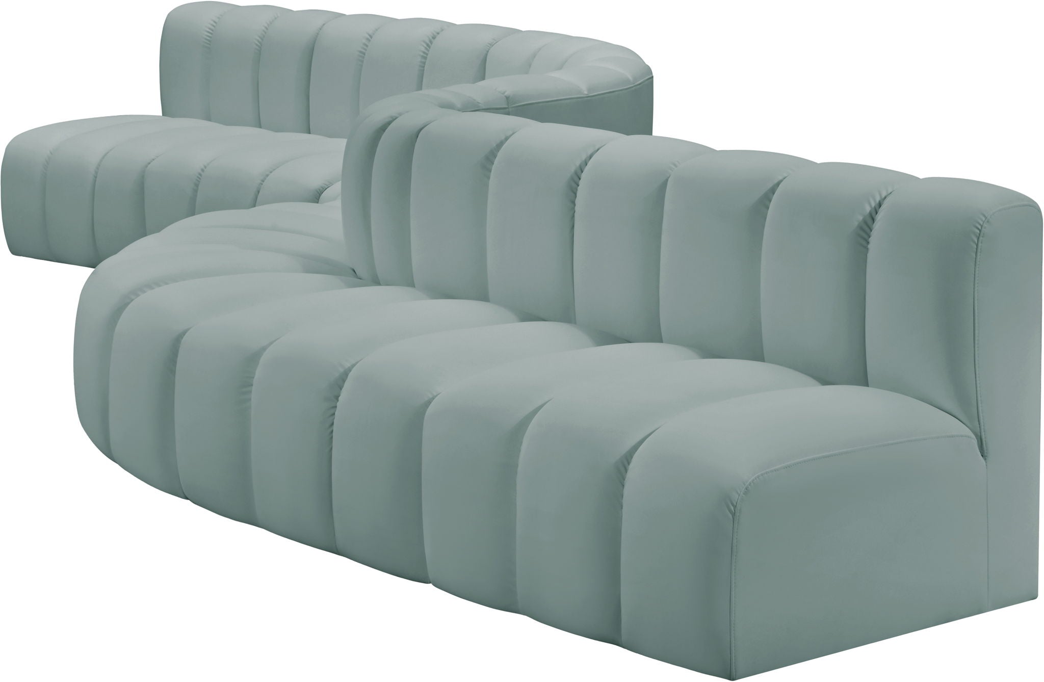 Arc - Faux Leather 8 Piece Curved Modular Sofa