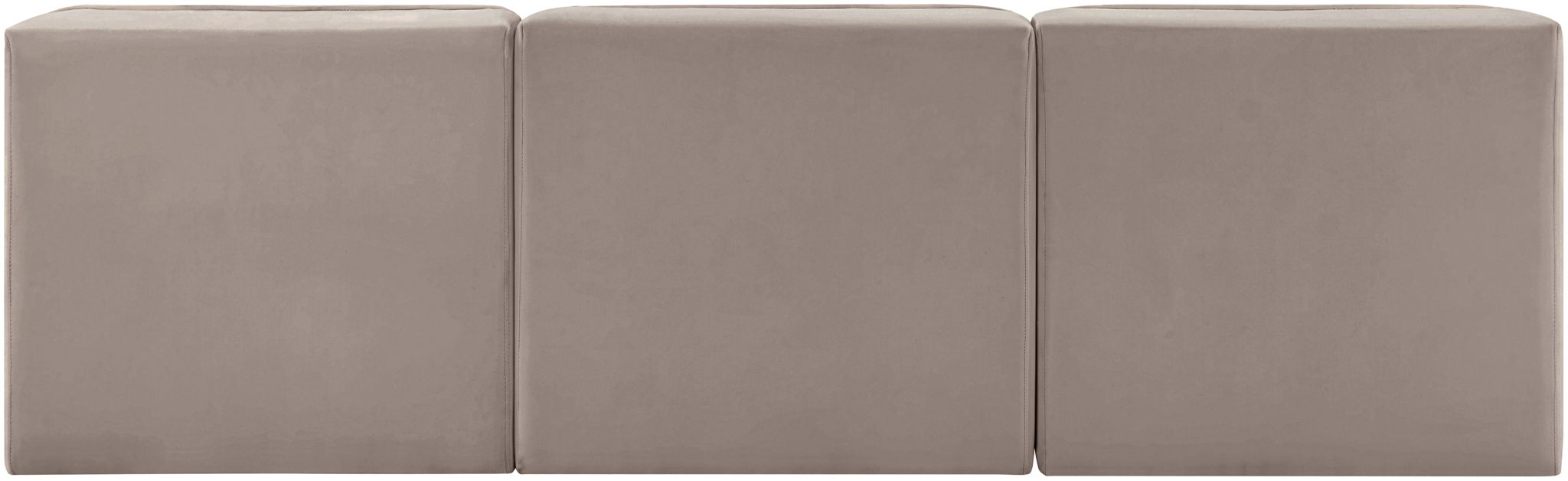 Rummi - Velvet Performance Fabric Upholstered 3 Piece Modular Armless Sofa