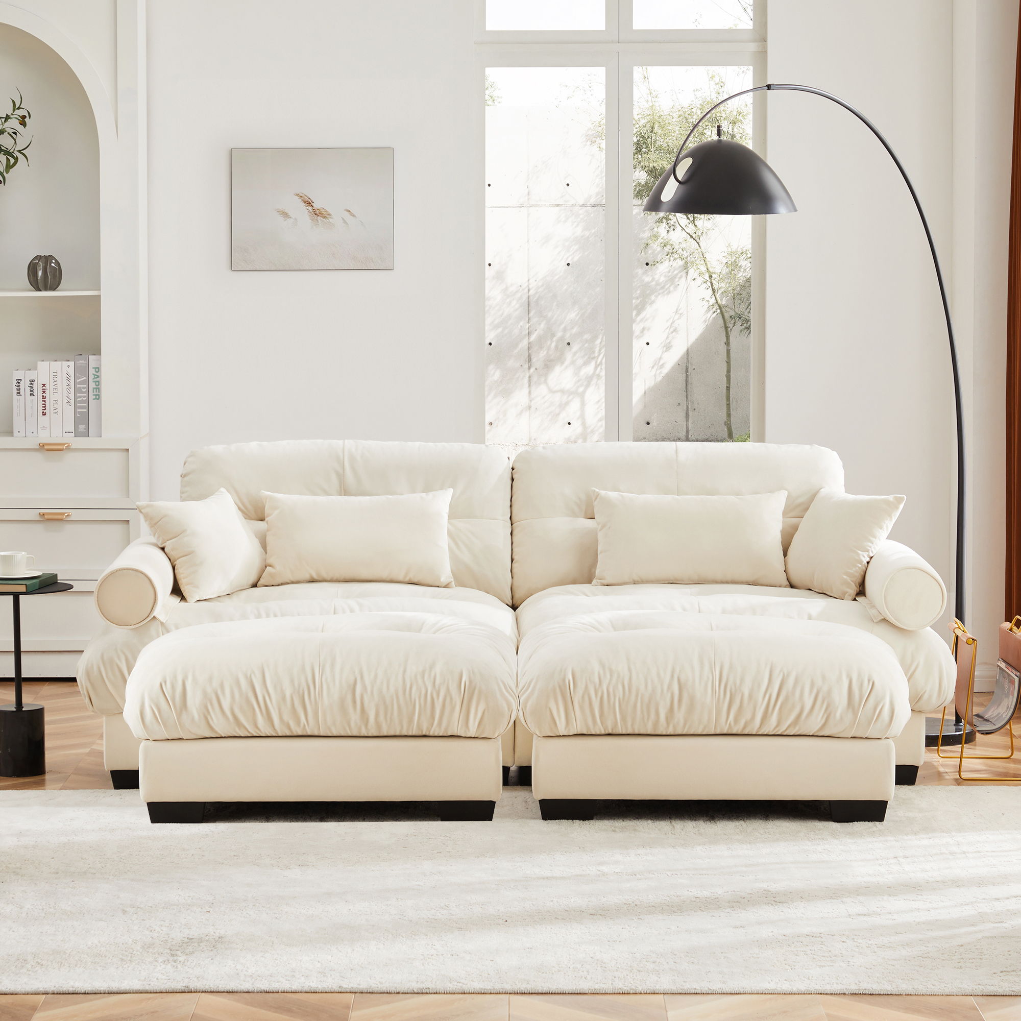 Super Comfort Oversized Modular Sectional Sofa With Movable Ottoman