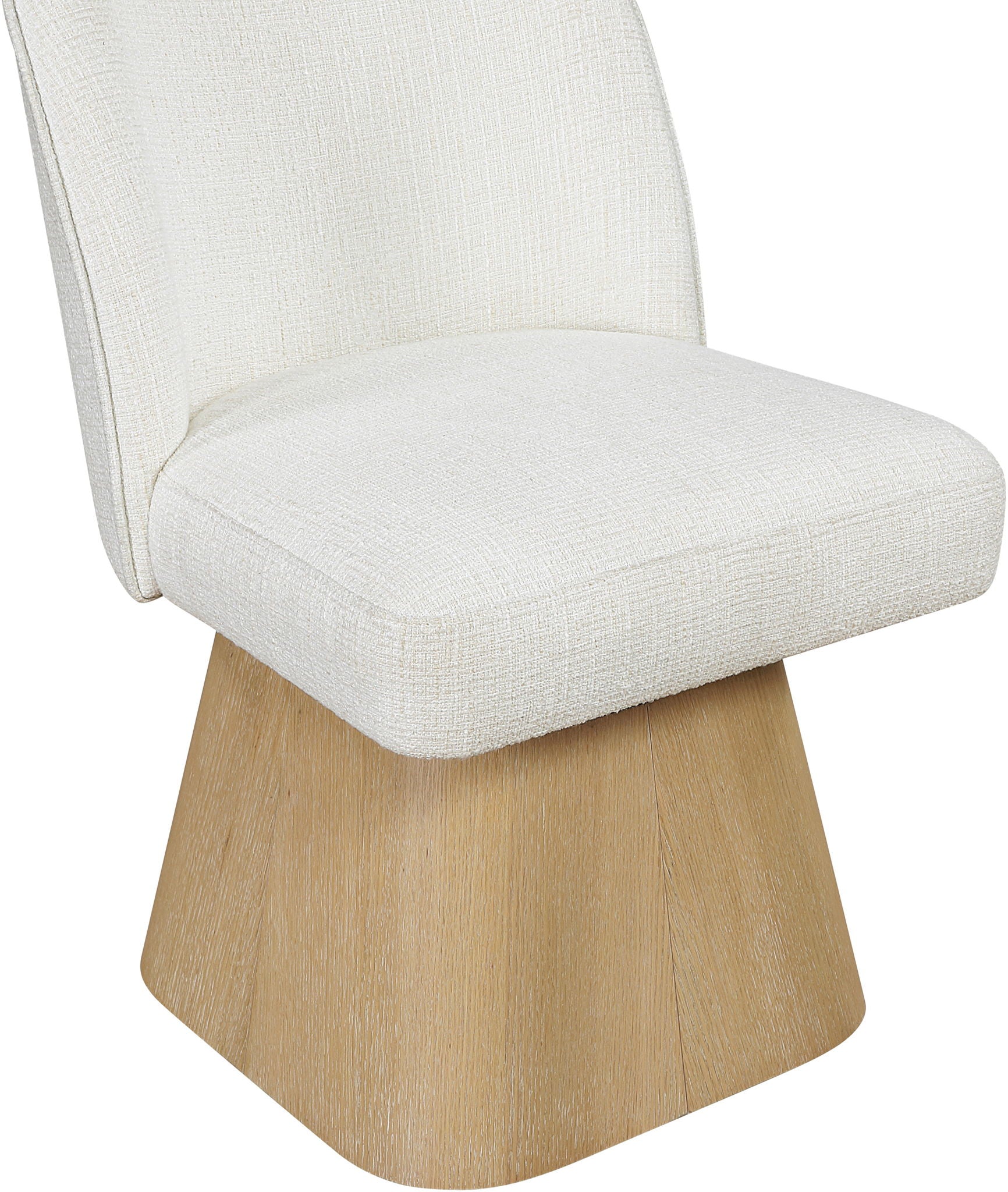 Marlowe - Linen Textured Fabric Upholstered Swivel Dining Side Chair - Stained Natural