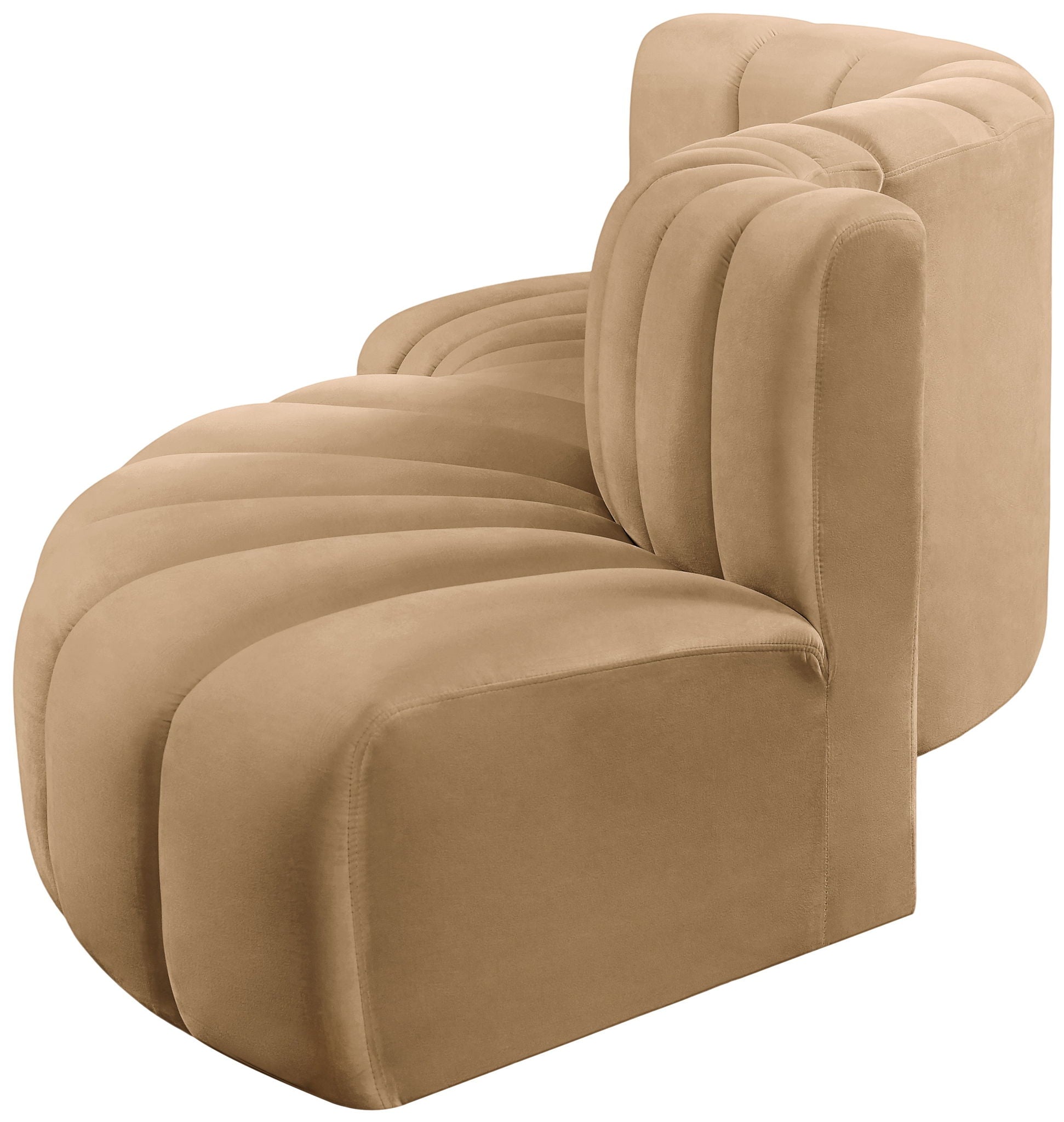 Arc - Velvet 4 Piece L-Shaped Modular Sofa