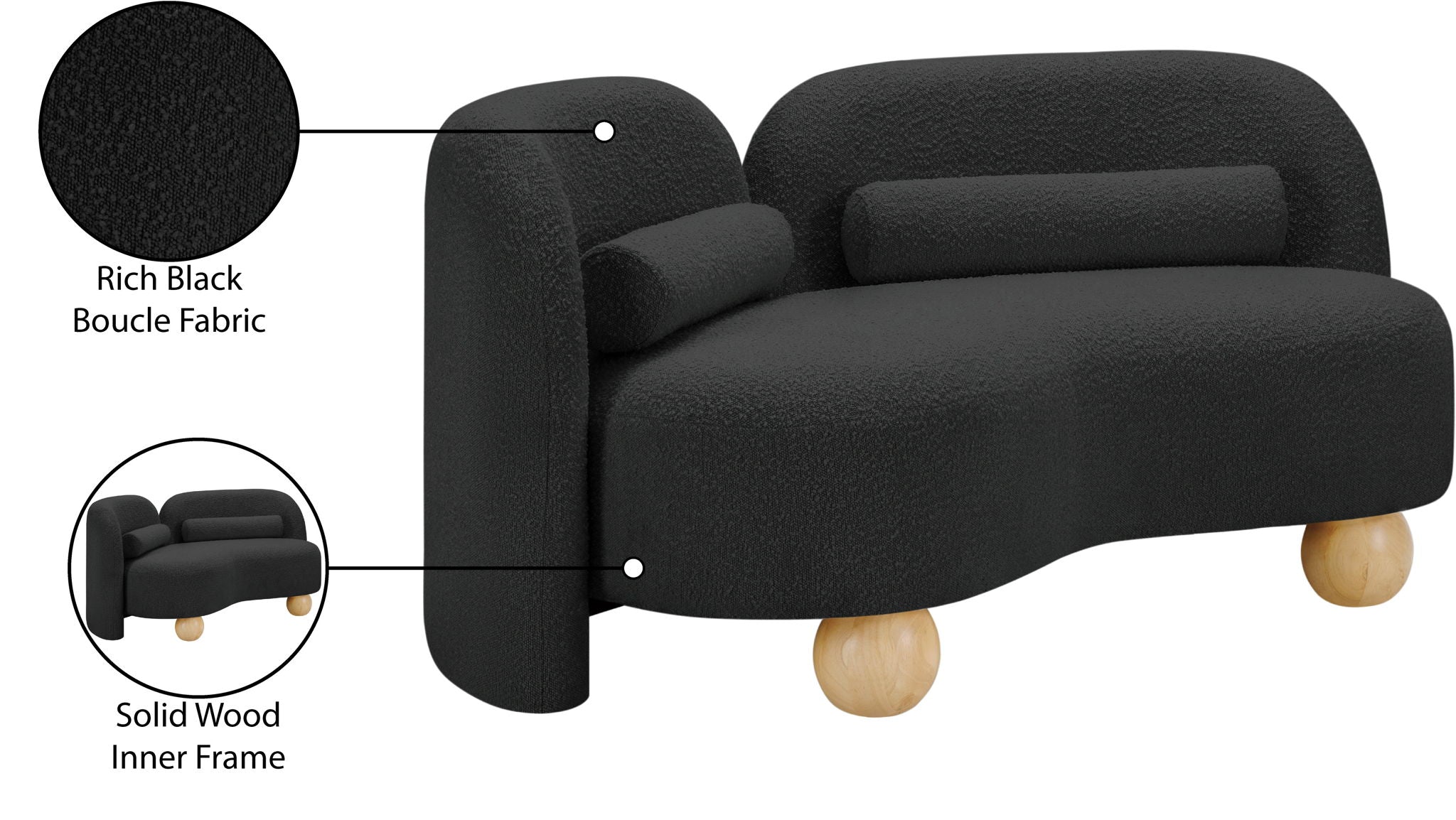 Daphne - Boucle Loveseat