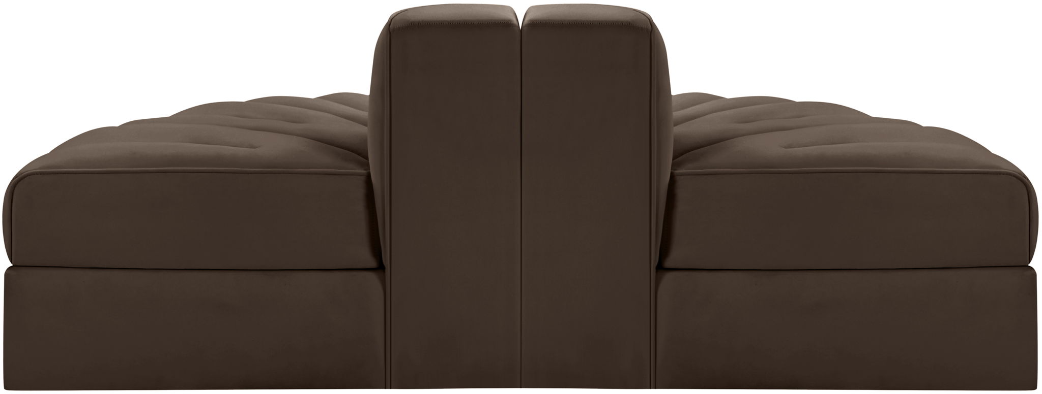 Rummi - Velvet Performance Fabric Upholstered 2 Piece  Rounded Modular Loveseat