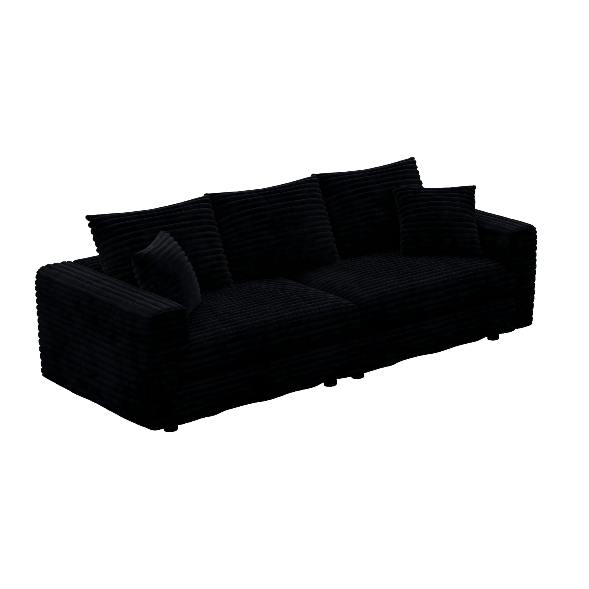 Convertible Deep Seat Sofa With Soft Pillows And Ottomans