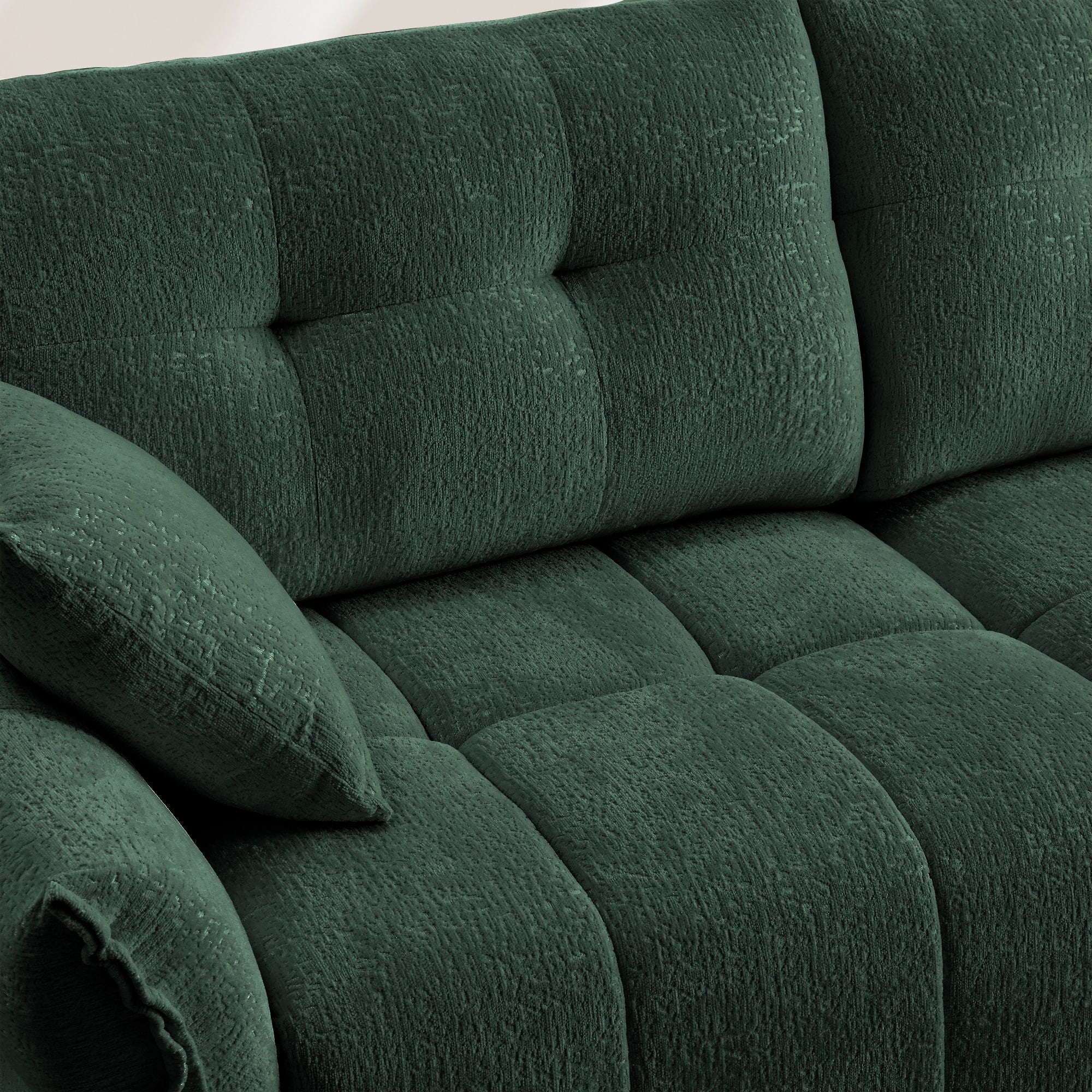 Sofa Set With Ottoman And Pillows, Textured, High Resilience Cushions