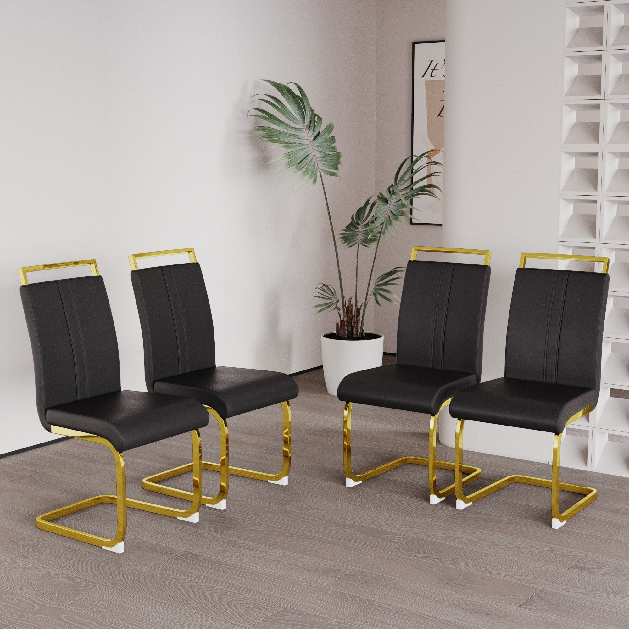 Side Dining Room Chair, Padded Seat High Back
