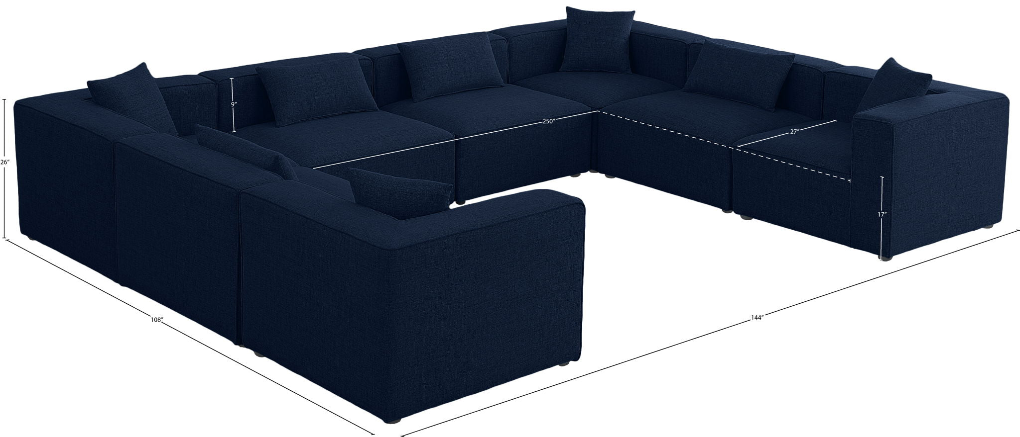 Cube - Linen 8 Piece Modular Sectional
