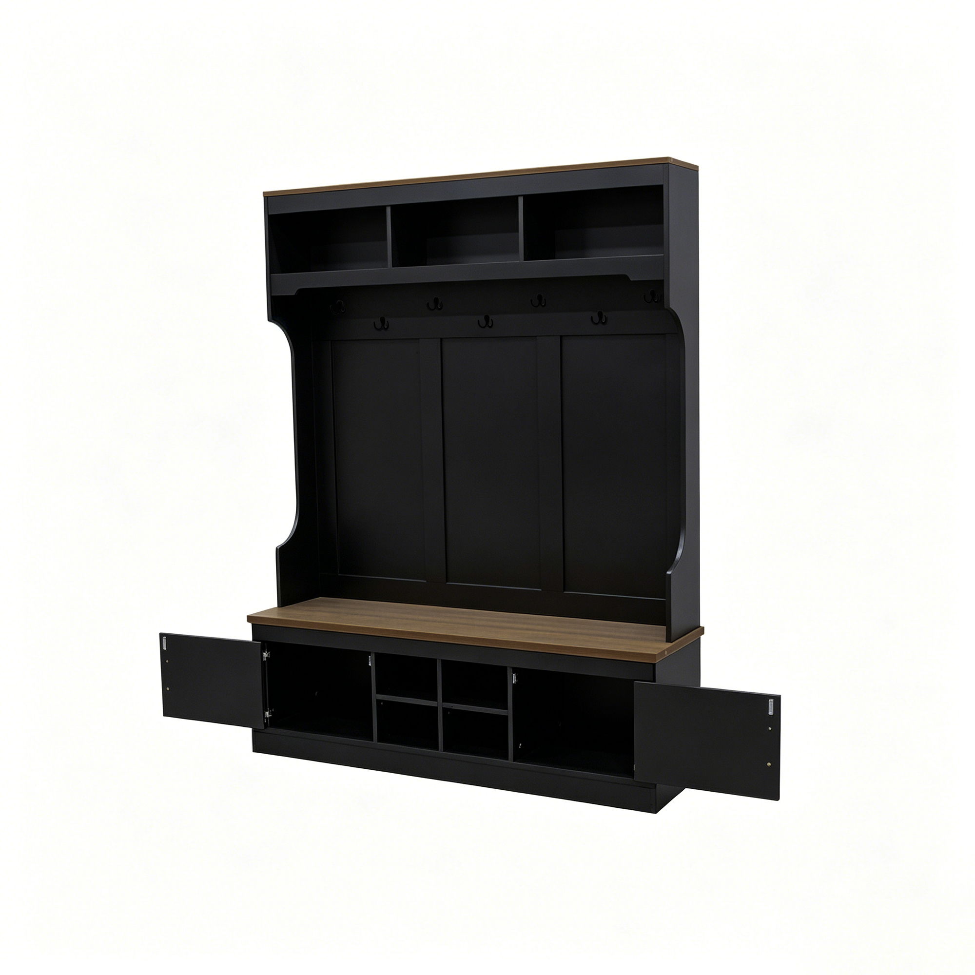 Farmhouse Hall Tree With Bench And Shoe Storage