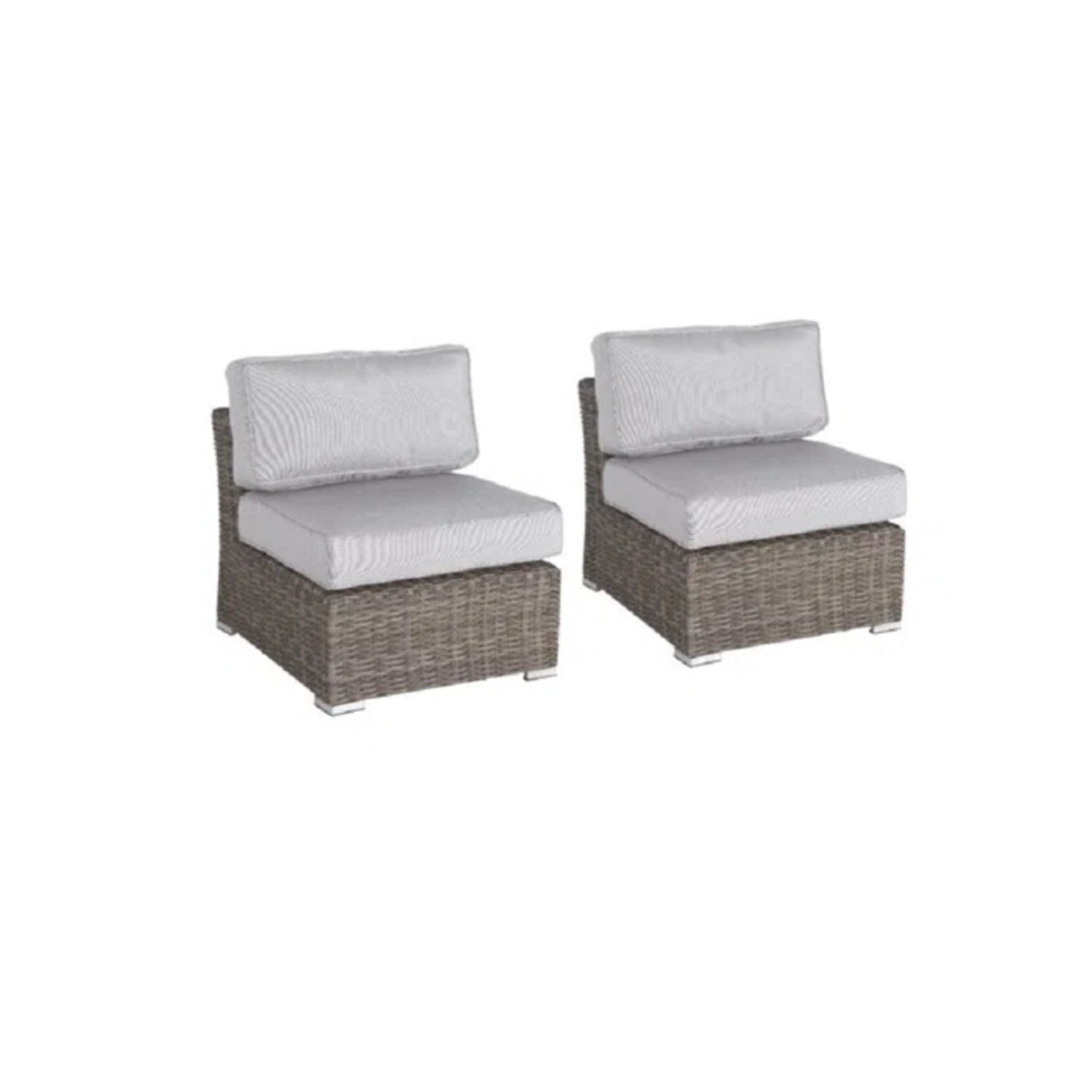 Wicker Sectional Sofa With Cushions And Table