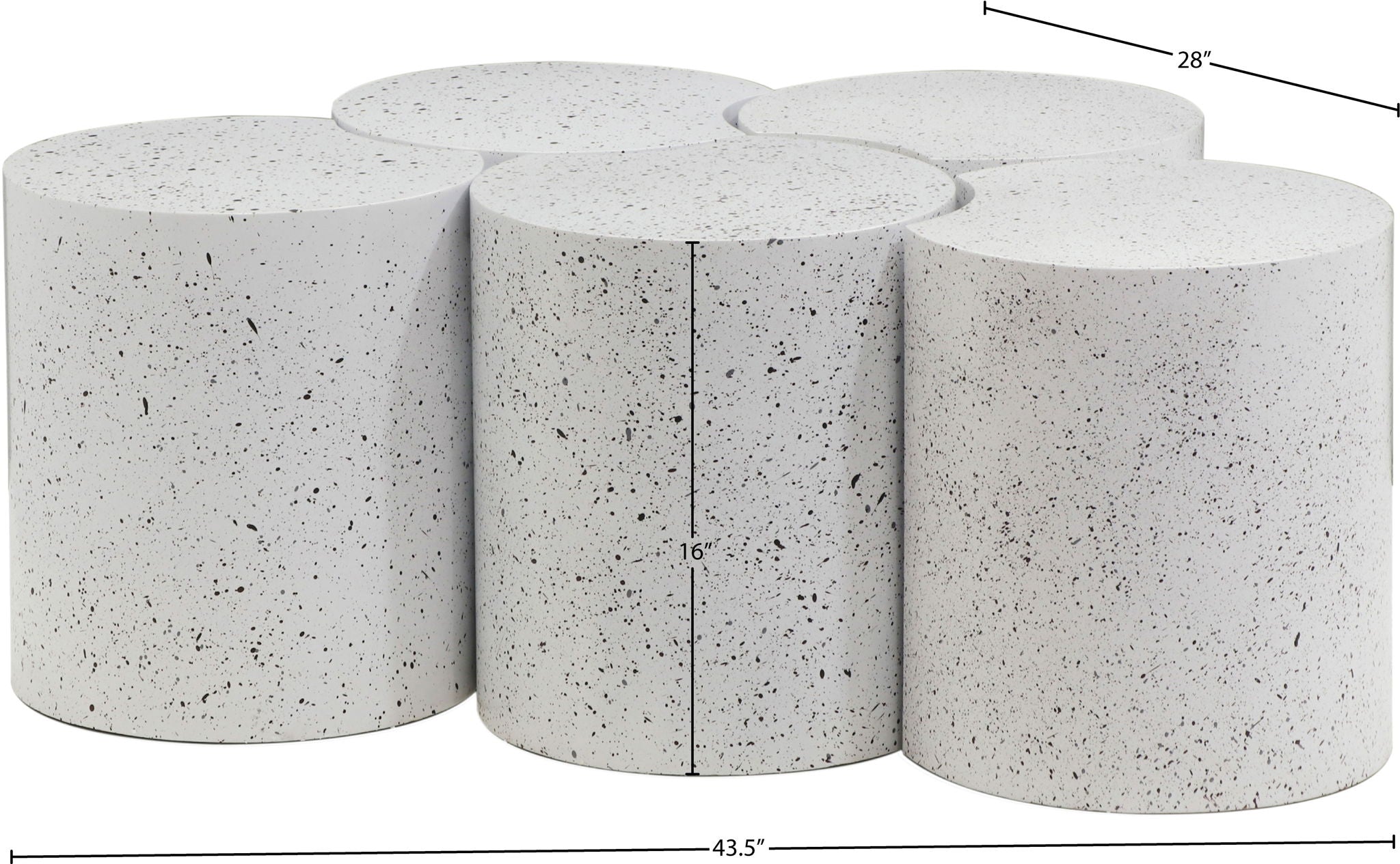 Dimple - 5 Piece Modular Coffee Table - Terazzo Finish