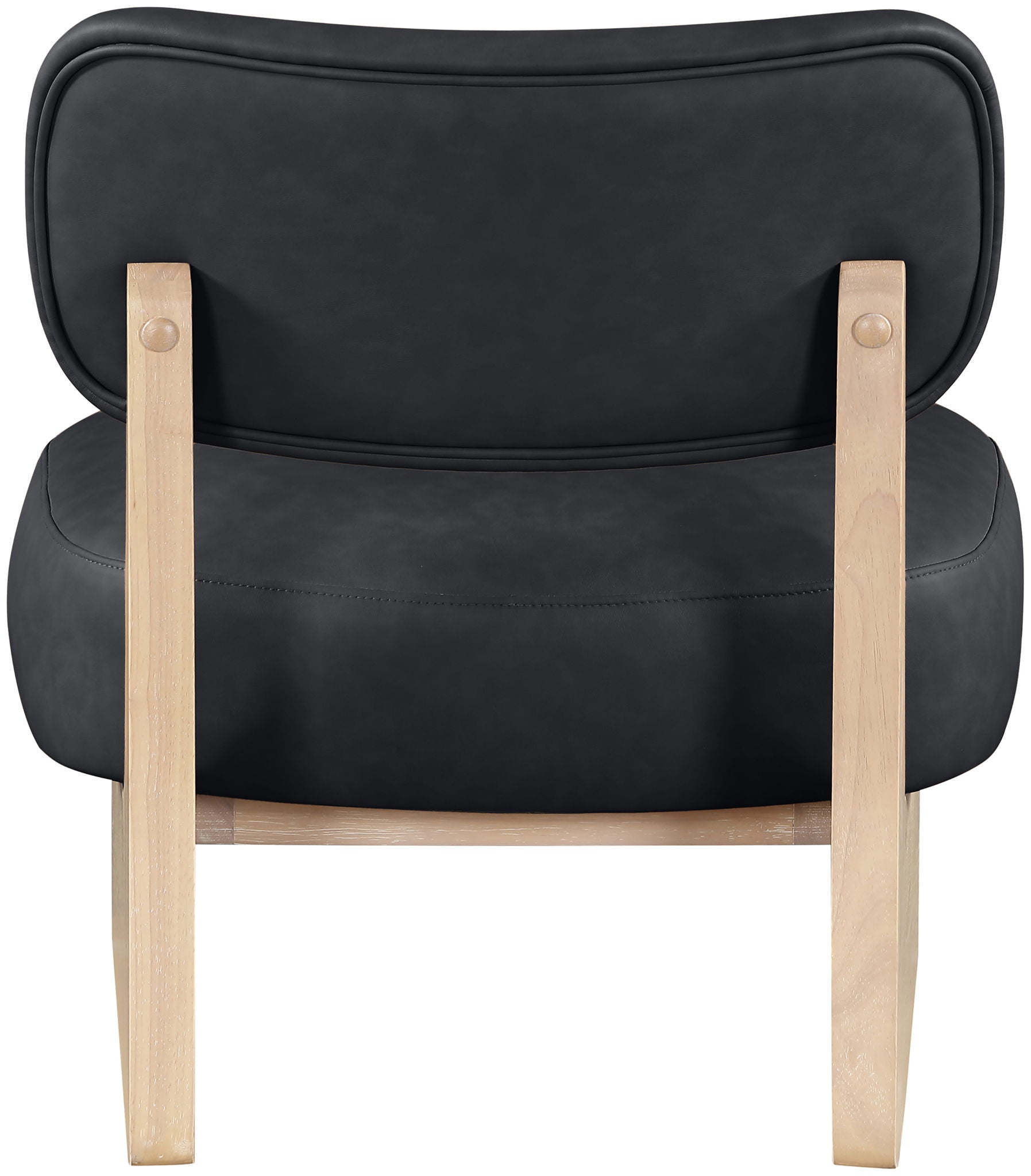 Vetra - Vegan Leather Upholstered Accent Chair With Natural Base