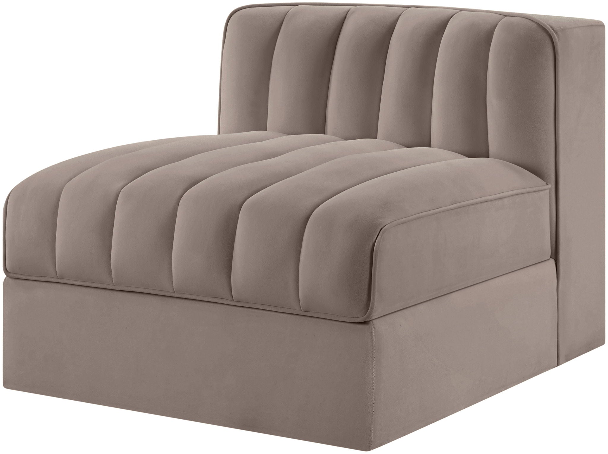 Rummi - Velvet Performance Fabric Upholstered Modular Armless Chair