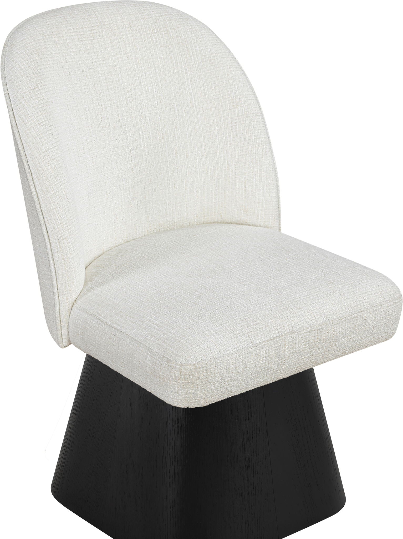 Marlowe - Linen Textured Fabric Upholstered Swivel Dining Side Chair - Stained Black