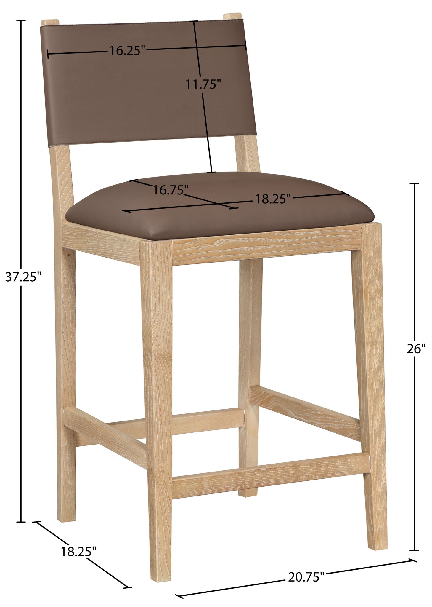 Avon - Vegan Leather Counter Stool