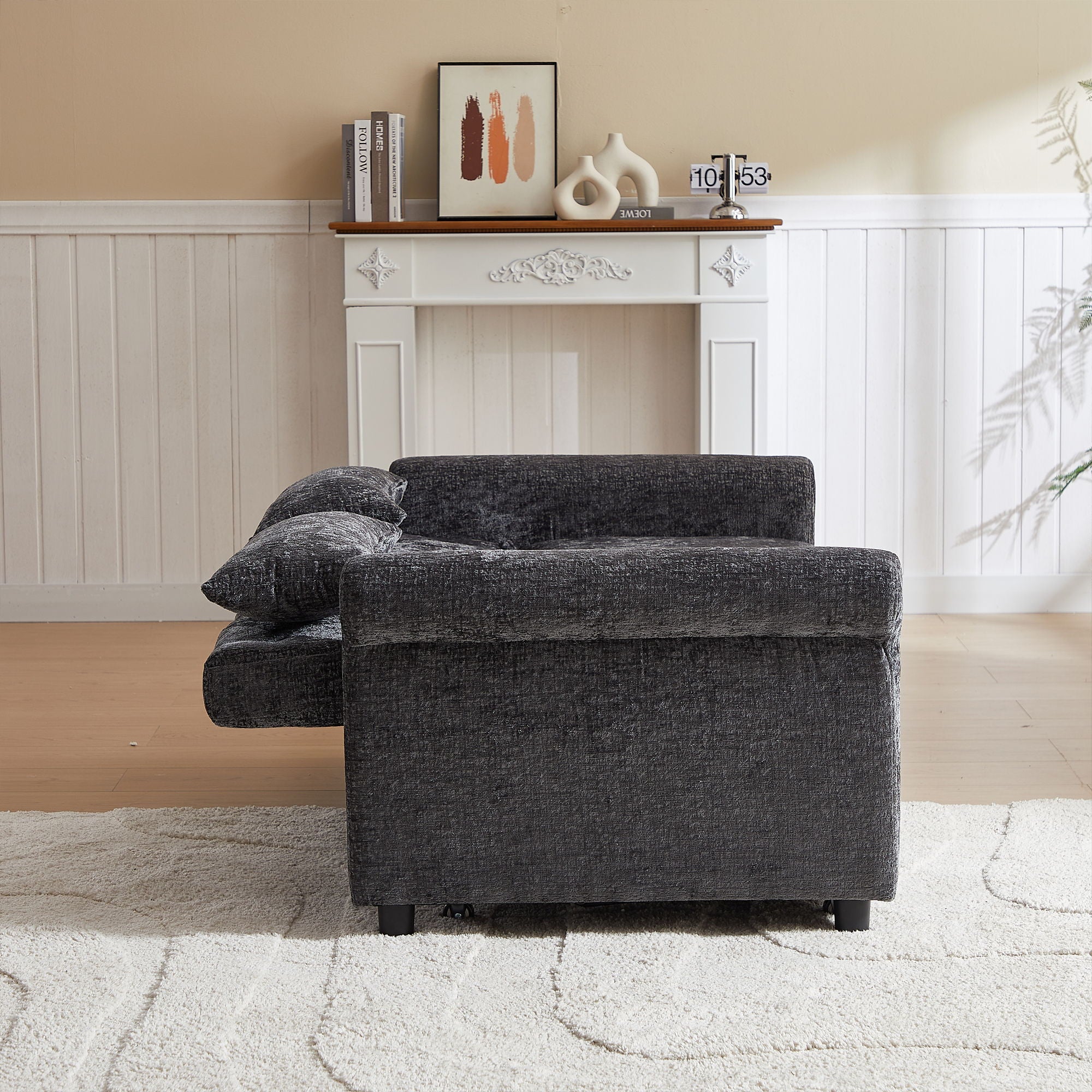 Loveseat Sofa Bed, Pull - Out Couch Sleeper & 2 Pillows