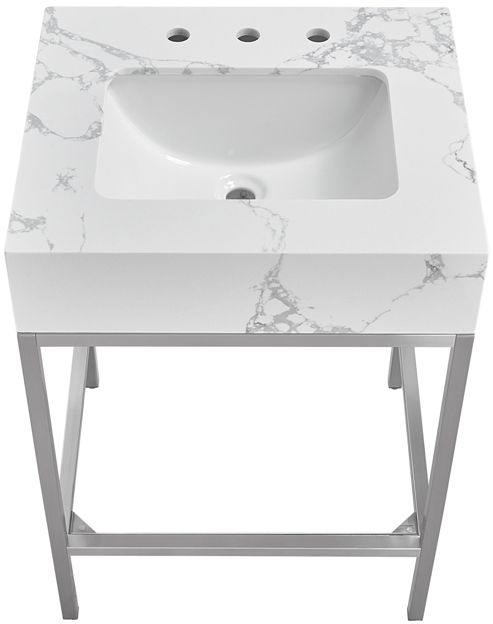 Marmo - Engineered Marble Bathroom Vanity With Chrome Base