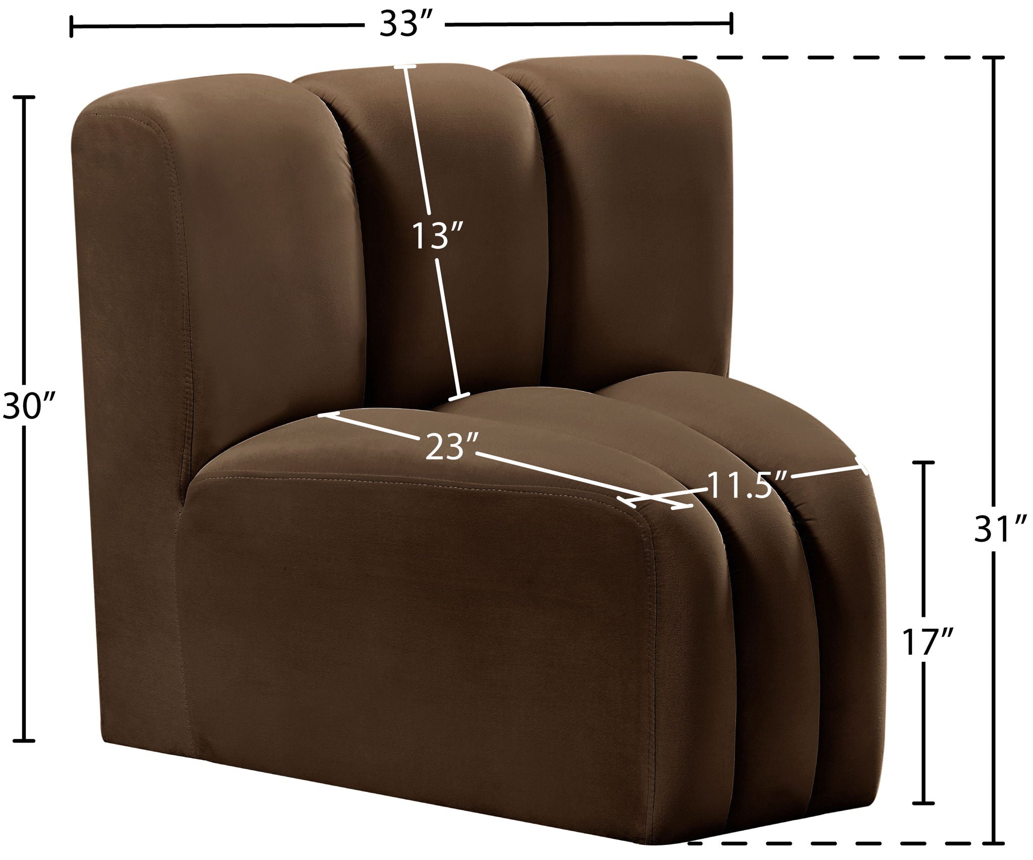 Arc - Velvet Curved Corner Chair