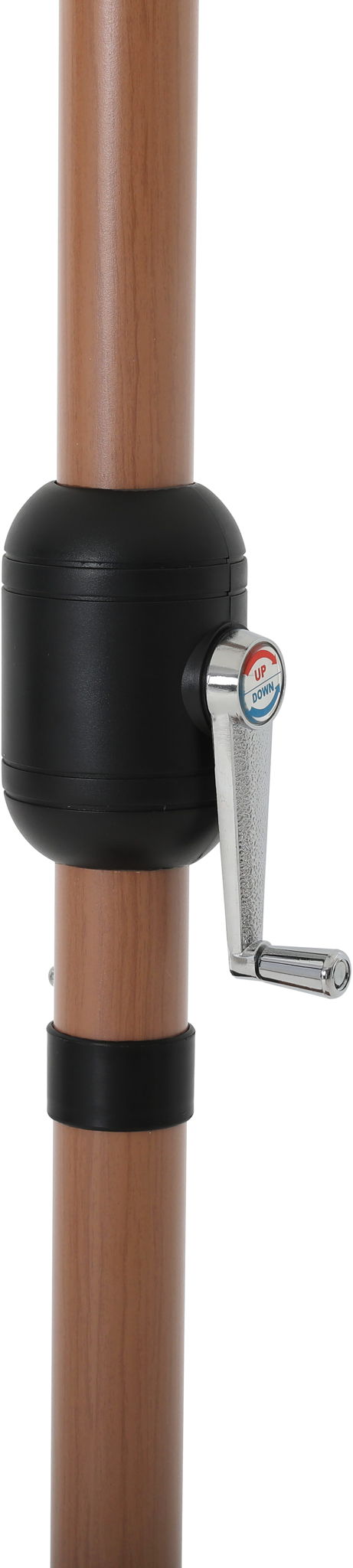 Fiji - Aluminum Patio Umbrella With Round White And Teak Base