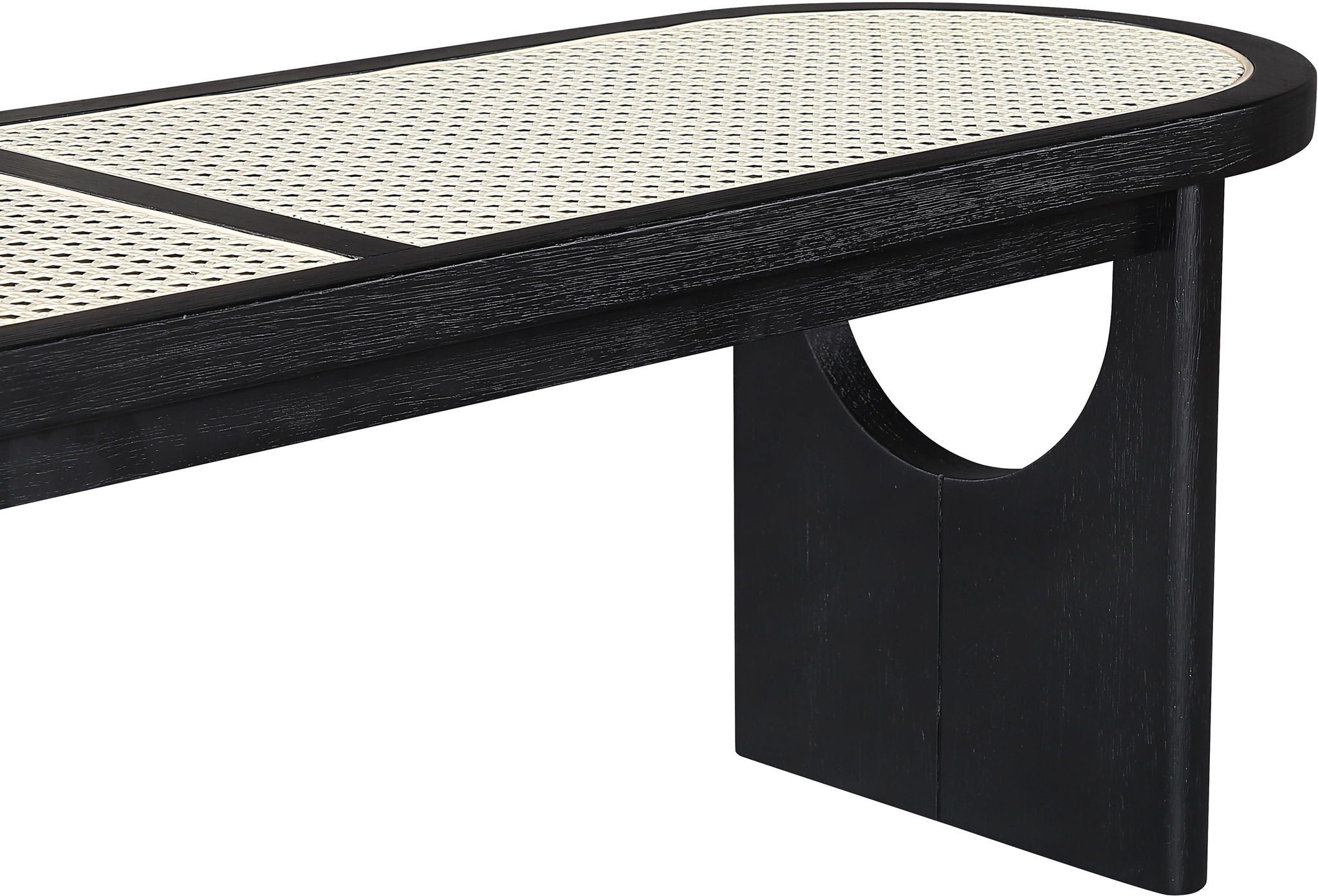 Canovia - Solid Wood And Faux Cane Bench
