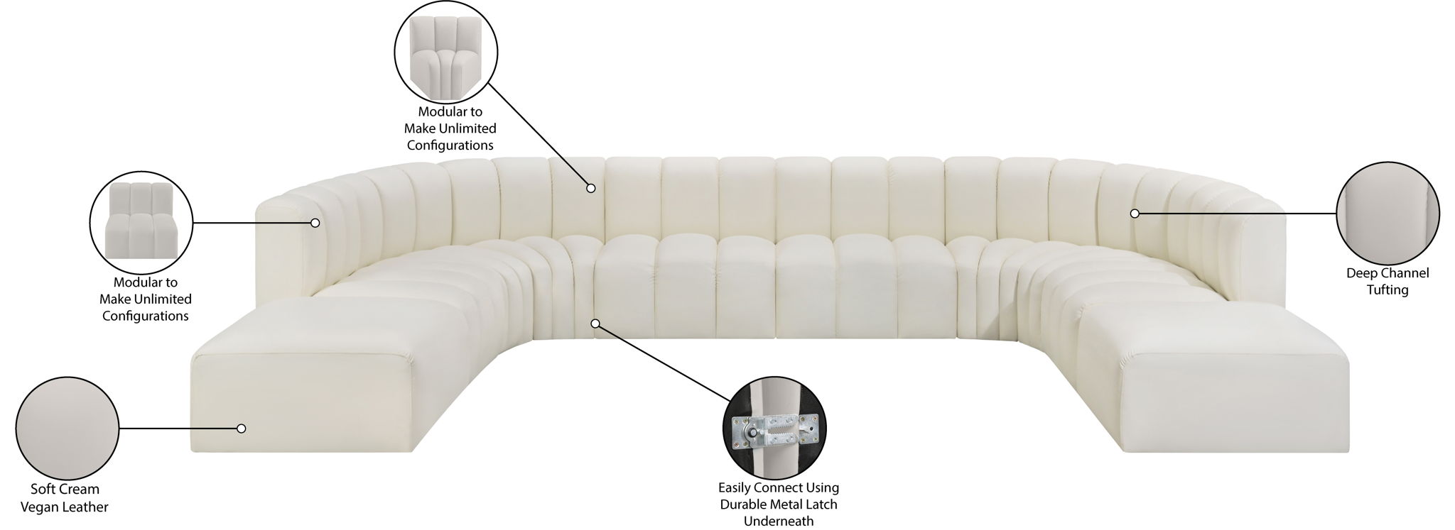 Arc - Faux Leather Modular Sectional