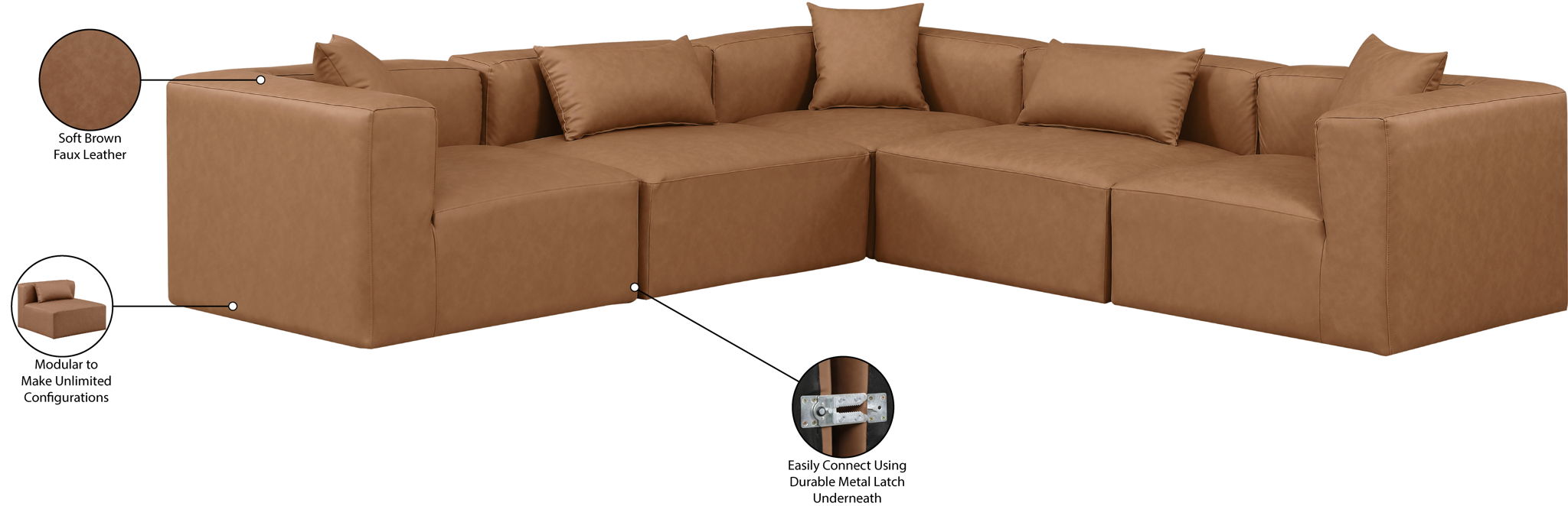 Cube - 5 Piece Modular Corner Sectional