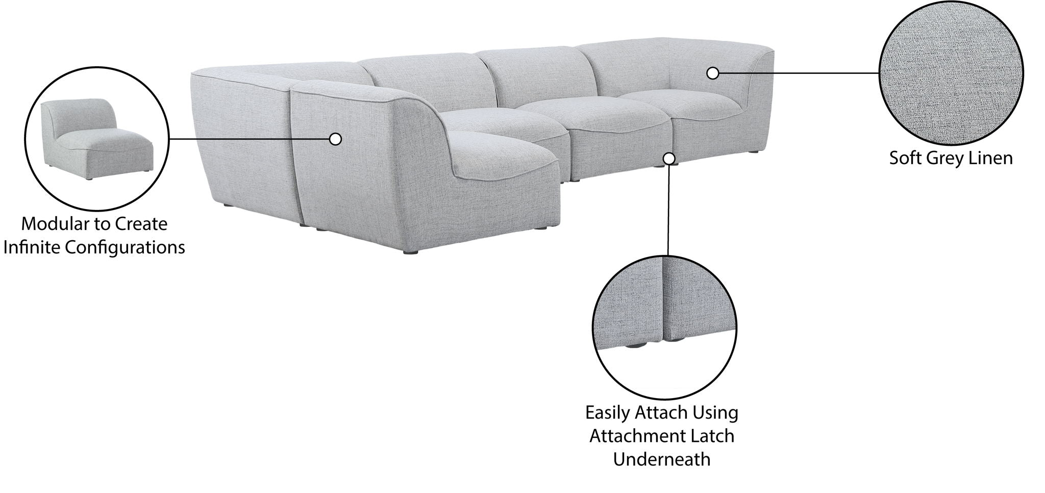 Miramar - 5 Piece Modular Sectional